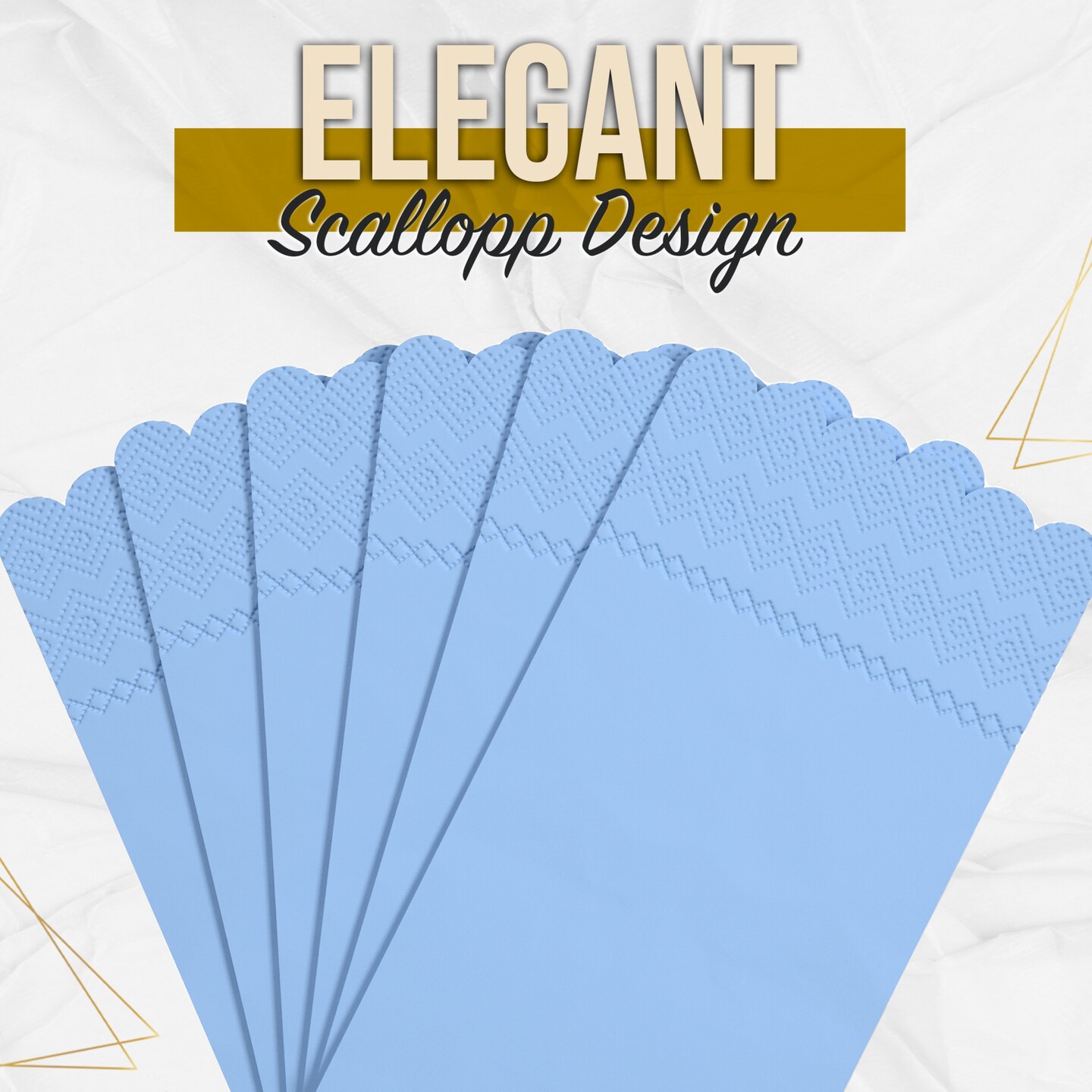  Scalloped Napkins Disposable 100 Pcs 3-Ply Yellow Scalloped Dinner Napkins Disposable Decorative for Dinners & Parties, Paper Guest Towels for Bathroom & Party Supplies