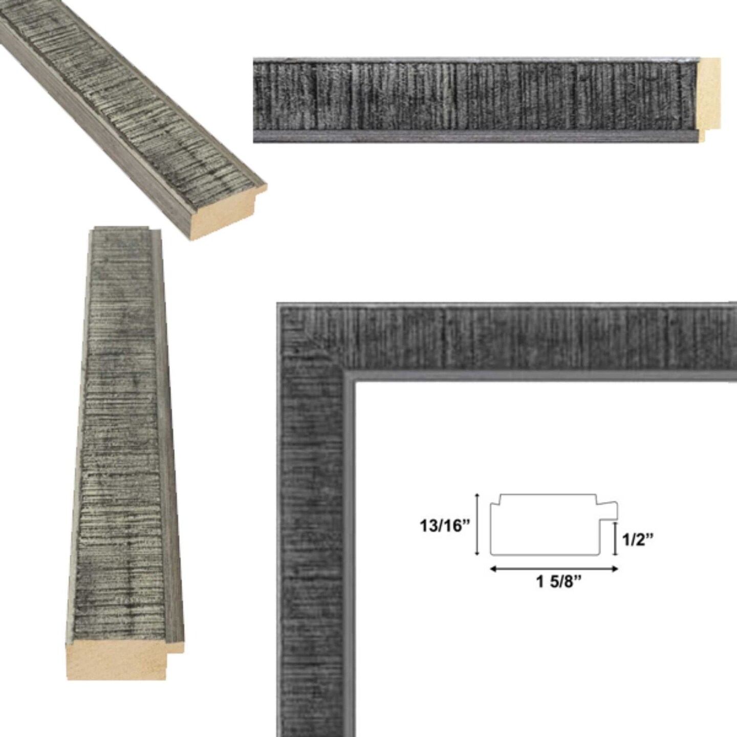 Rustic Wood Black Silver Picture Frame 10x12 frame