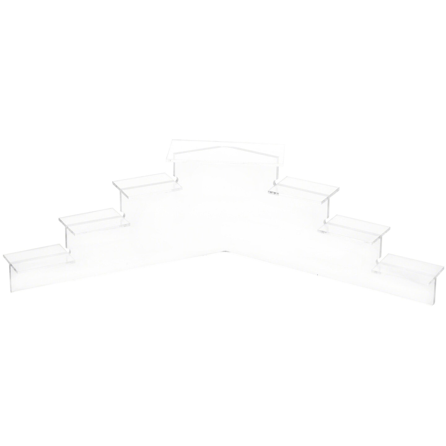Plymor Clear Acrylic 7-Item Mini Display Stairs, 4.125" H x 14.75" W x 6" D