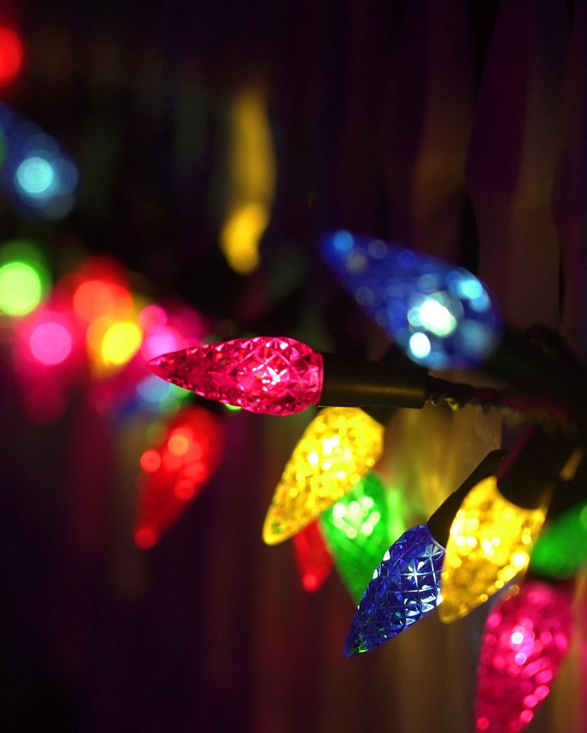 C6 Christmas String Lights, 100 LED 33ft Fairy Lights with 29V Safe Adaptor, Indoor Outdoor 8 Lighting Modes for Patio Xmas Tree Wedding Party Decor, Multicolor