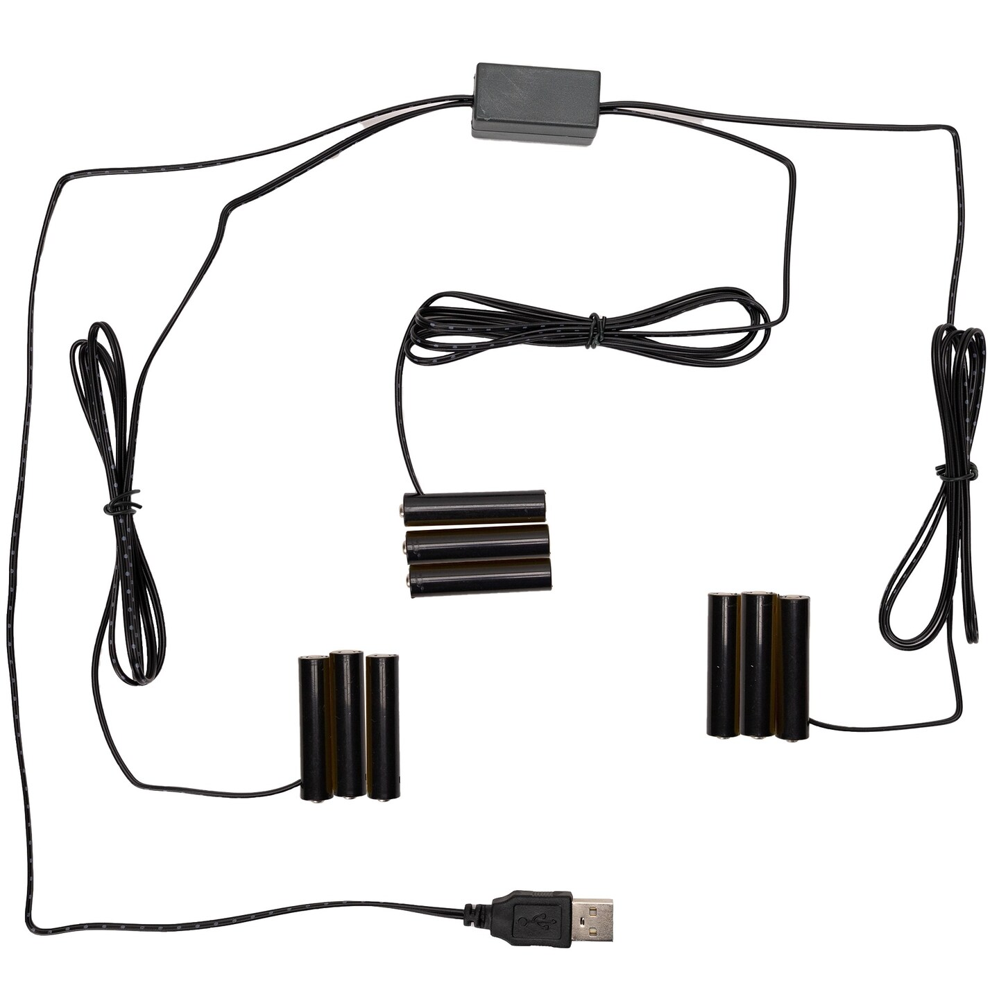 Melrose 3 to 1 Connector Battery Replacement Power Packs - 56" - Black - Set of 2