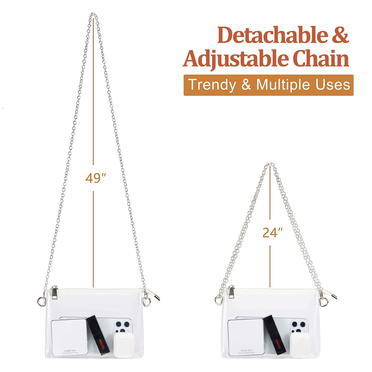 Clear Bag Stadium Approved: Suit for Quick Security Check - Small Transparent Purse for Women