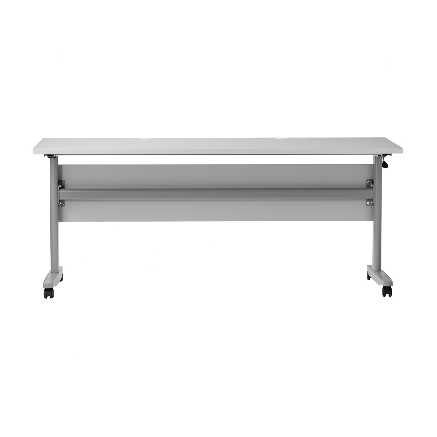 Emma and Oliver Hahn Heavy-Duty Flip Top Training Table with Nesting Design, Privacy Panel, T-Legs, Tabletop, Metal Frame