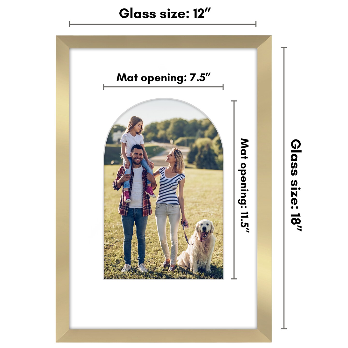 Americanflat Picture Frame with Arch-Shaped Mat - Ideal for Any Room, Living Rooms, Dorm Room