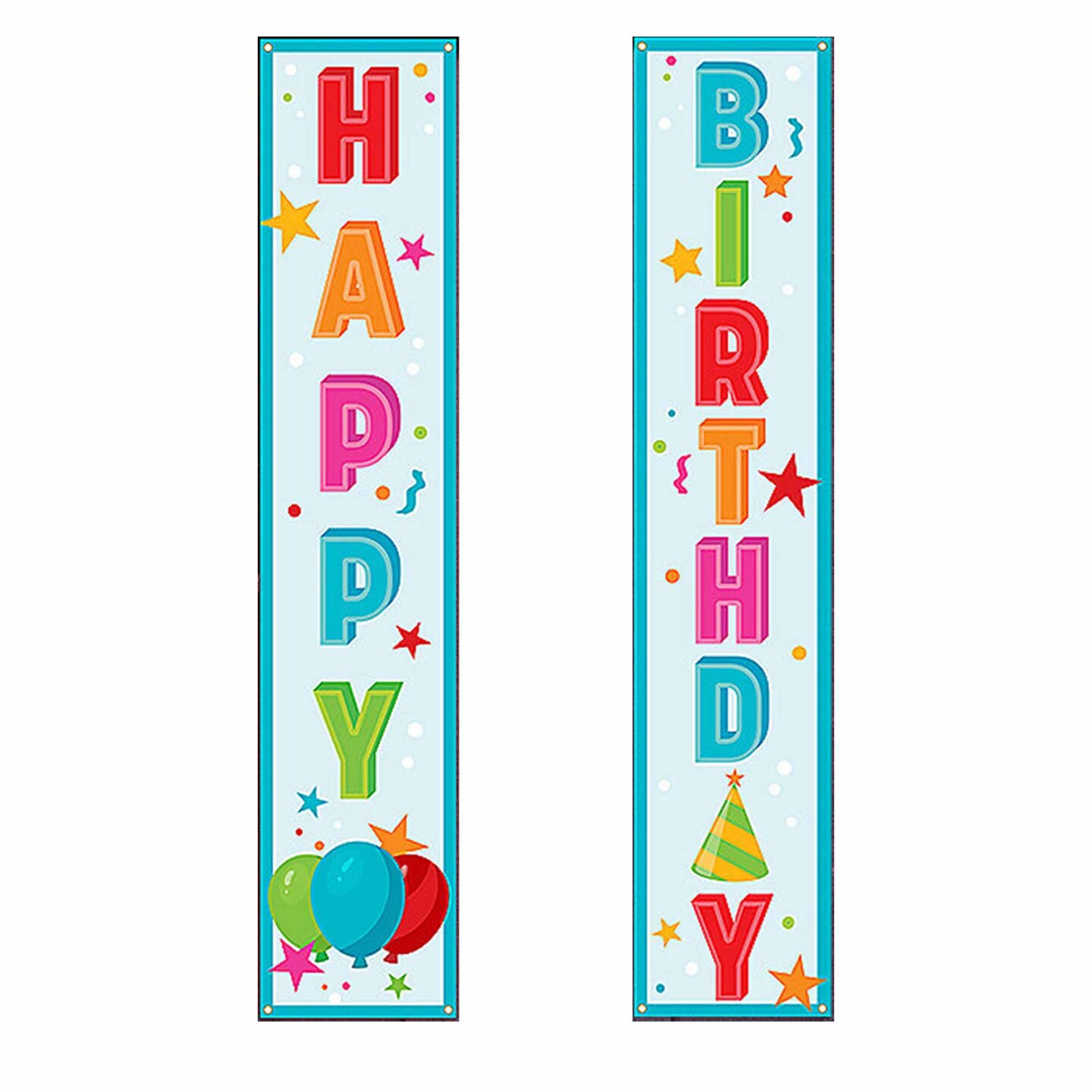 Happy Birthday Vertical Banner Set - 2 Pc.