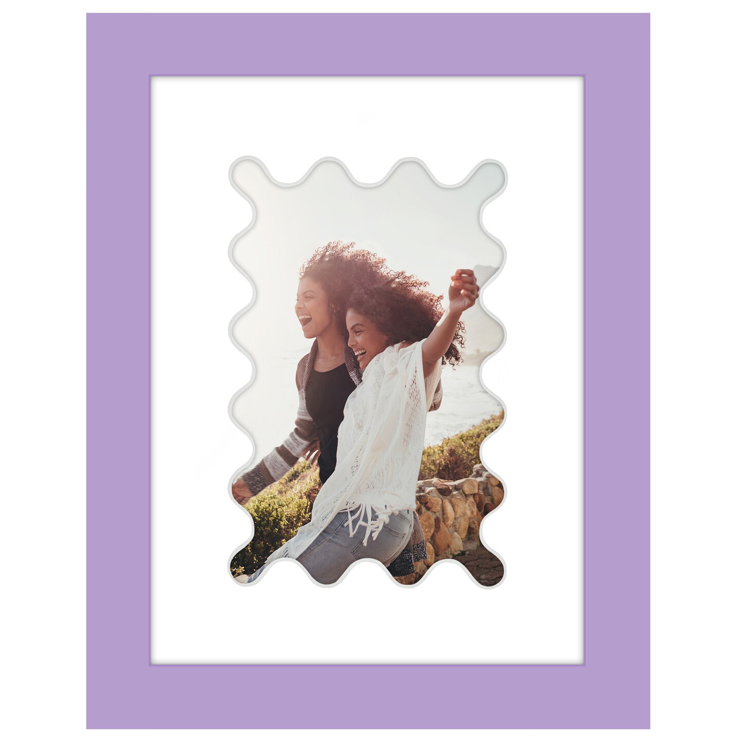 Americanflat Picture Frame with Wavy Mat - Ideal for Any Room, Living Rooms, Dorm Room