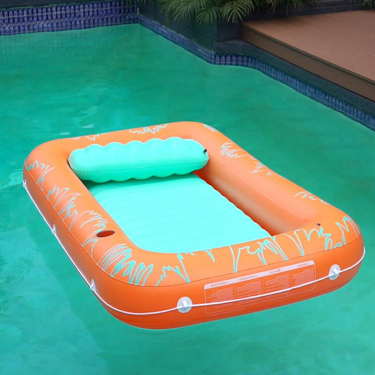 Inflatable Pool Float for Poolside Comfort | Orange