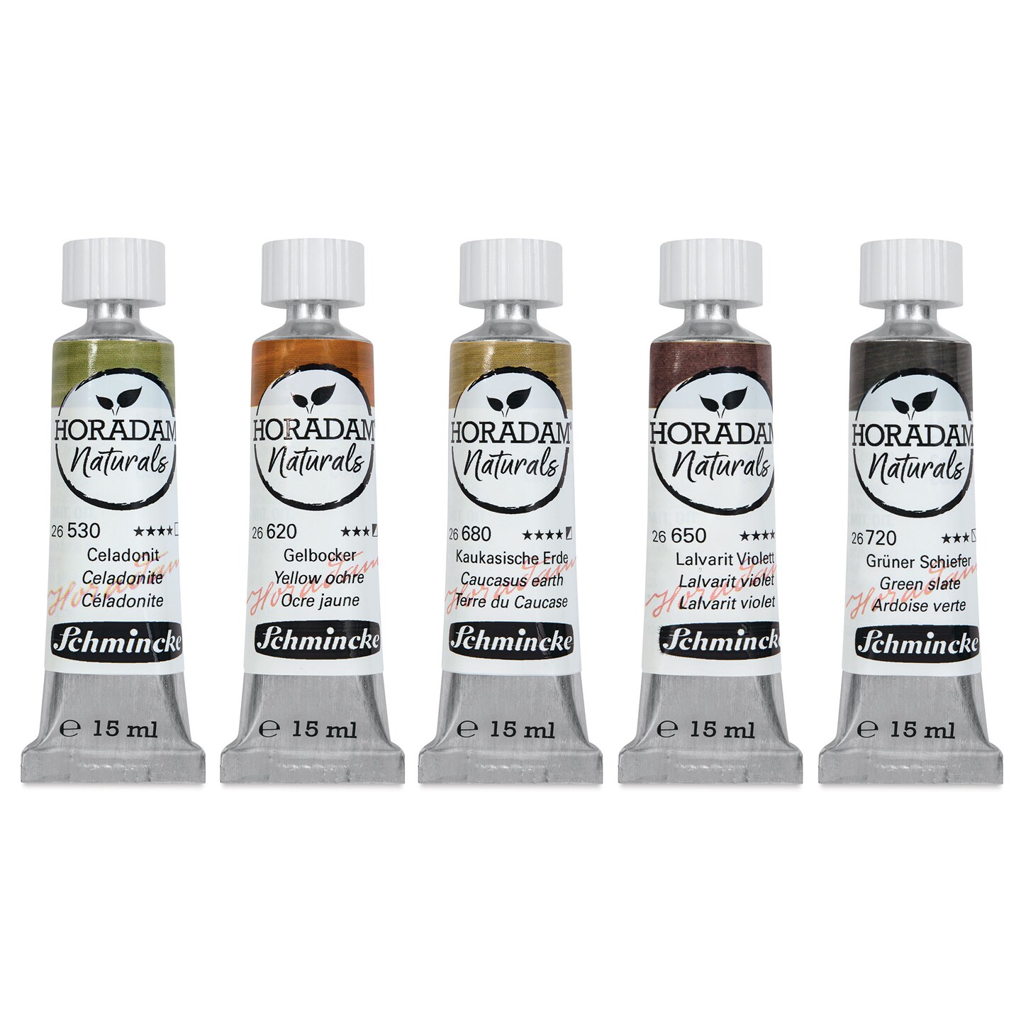 Schmincke Horadam Naturals Watercolor Tubes - Set of 5, Earth Colors, 15 ml