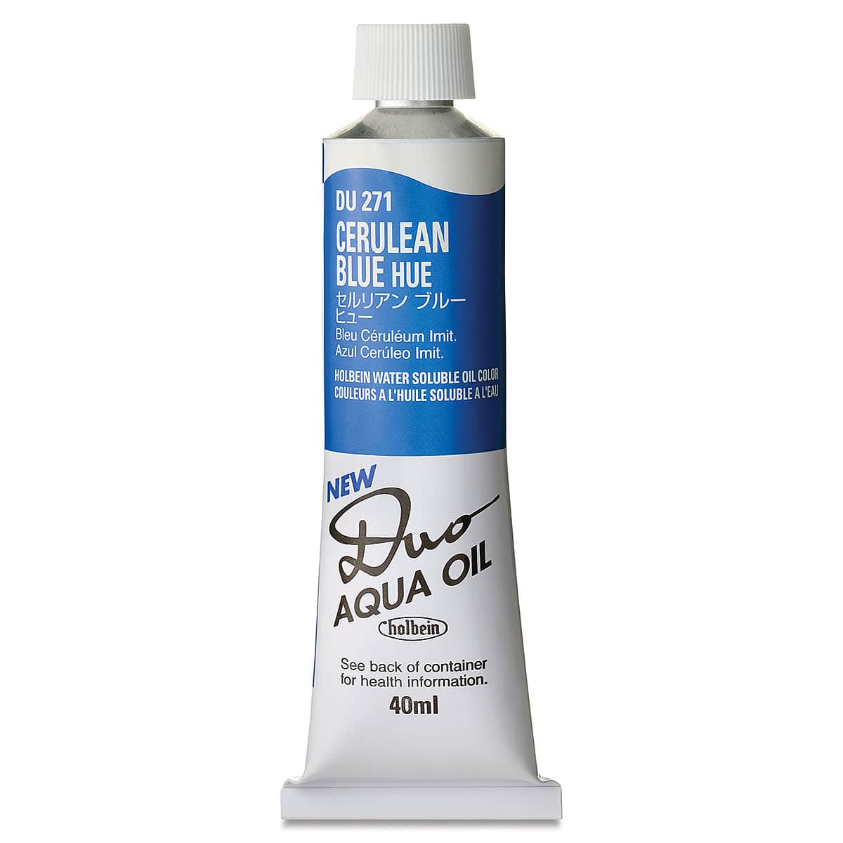 Holbein Duo Aqua Water Soluble Oils - Cerulean Blue Hue, 40 ml tube