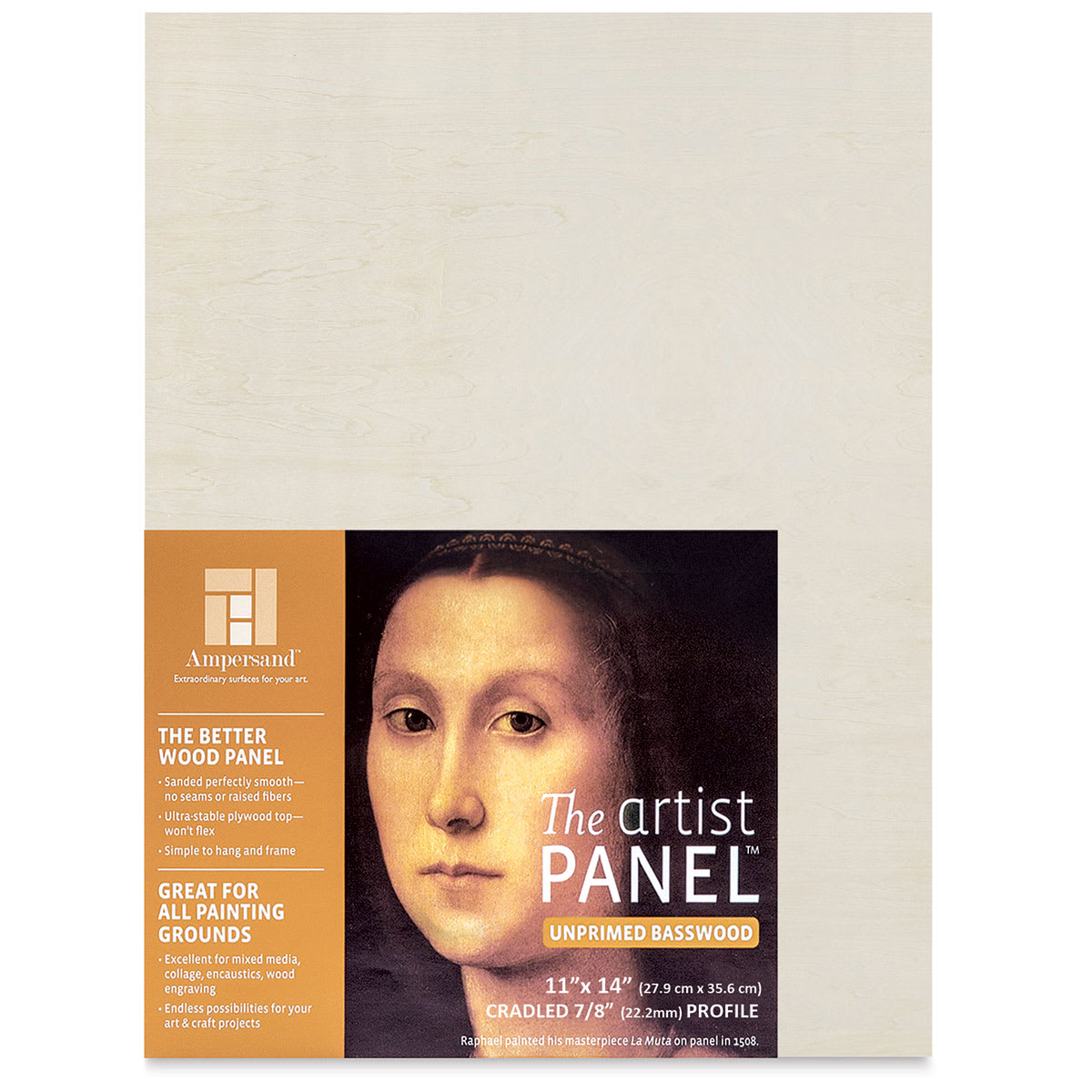 Ampersand Value Series Artist Wood Panel - 11" x 14", 7/8" Cradle