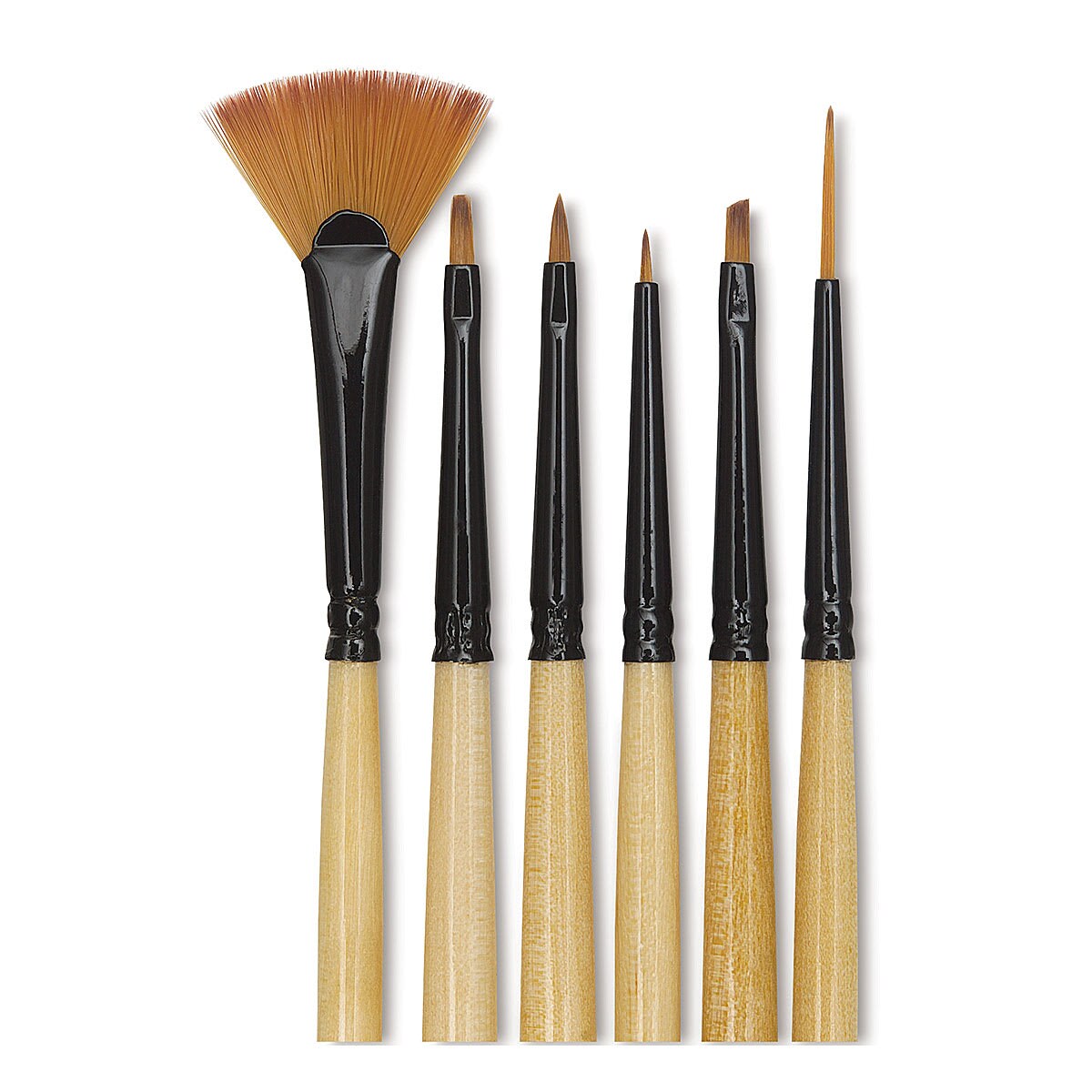 Dynasty Black Gold Decor Set - Decorative Mini Detail Brush, Set of 6