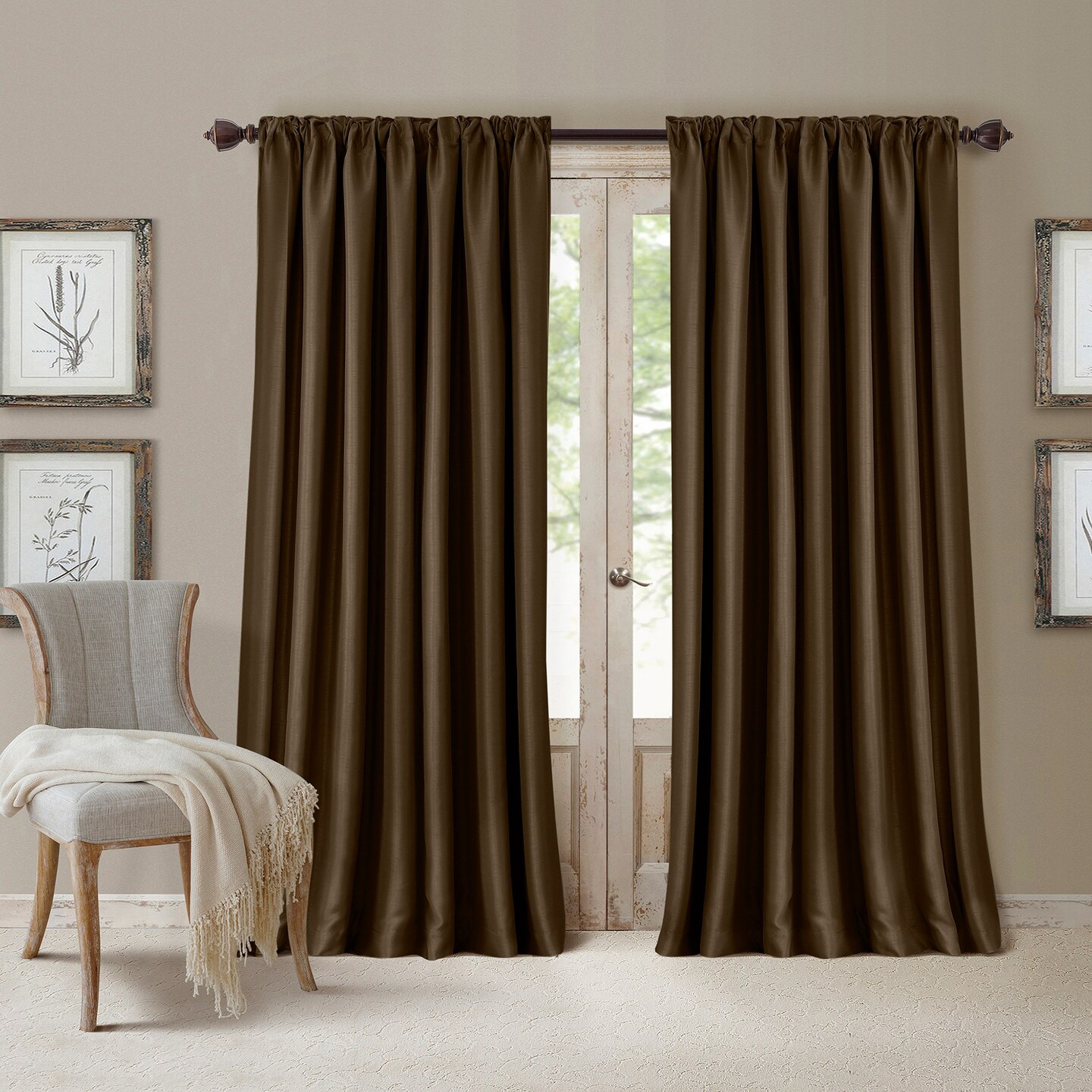 Threadmade Home All Seasons Blackout Window Curtain, Chocolate - 52"W x 84"L