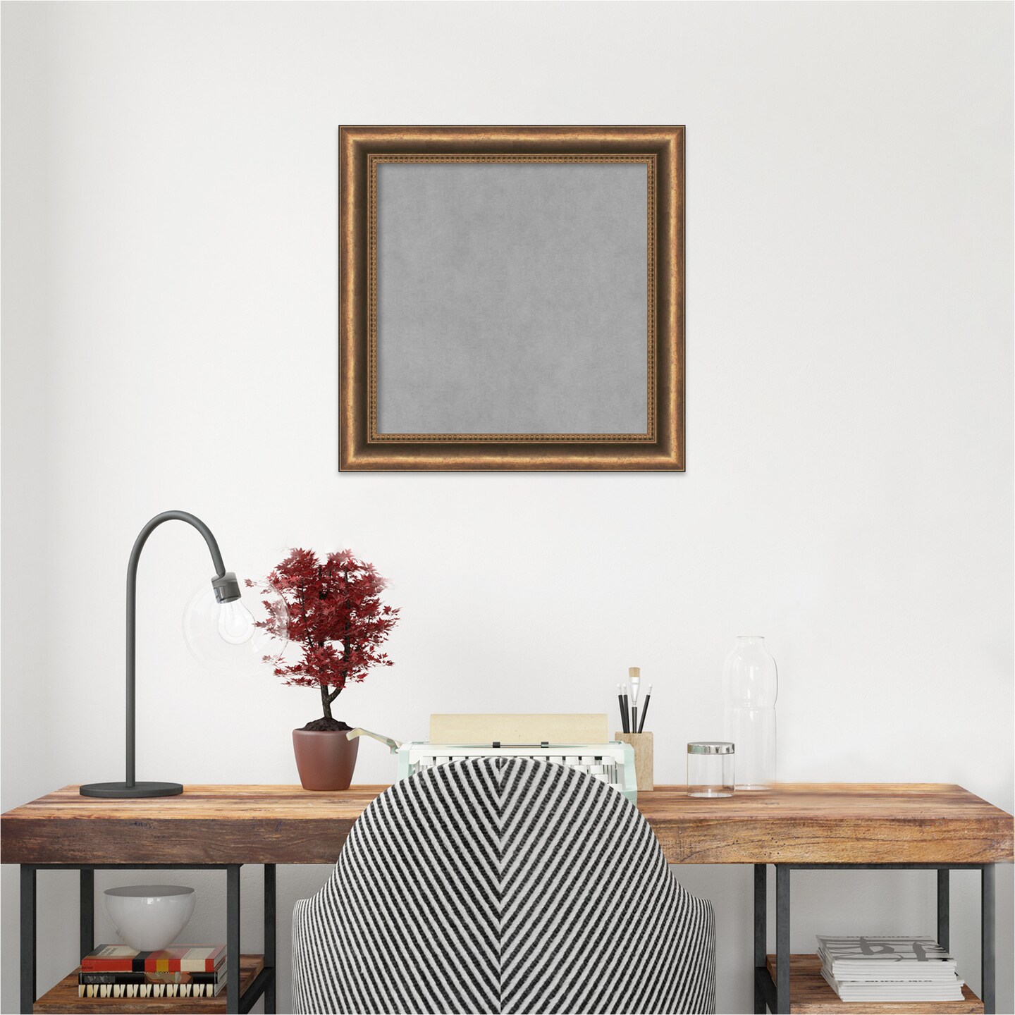 Manhattan Bronze Narrow Wood Framed Magnetic Board