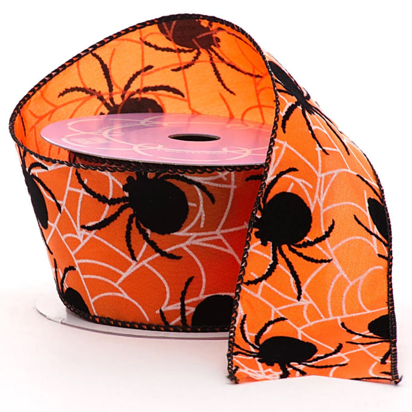 Creepy Spider Wired Ribbon 2.5 W x 10 yd 1 roll