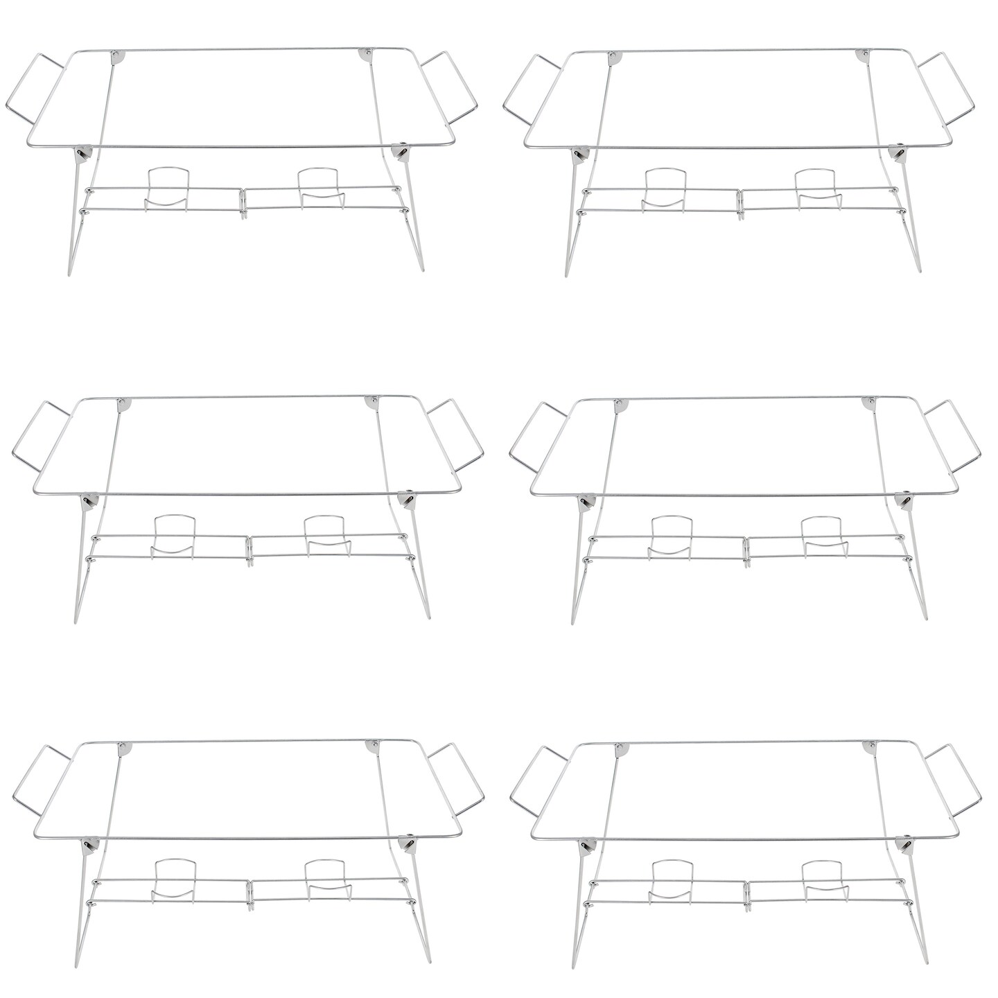 Spec101 Wire Chafing Rack 24x12in 6pk Buffet Wire Racks Foldable Wire Chafers