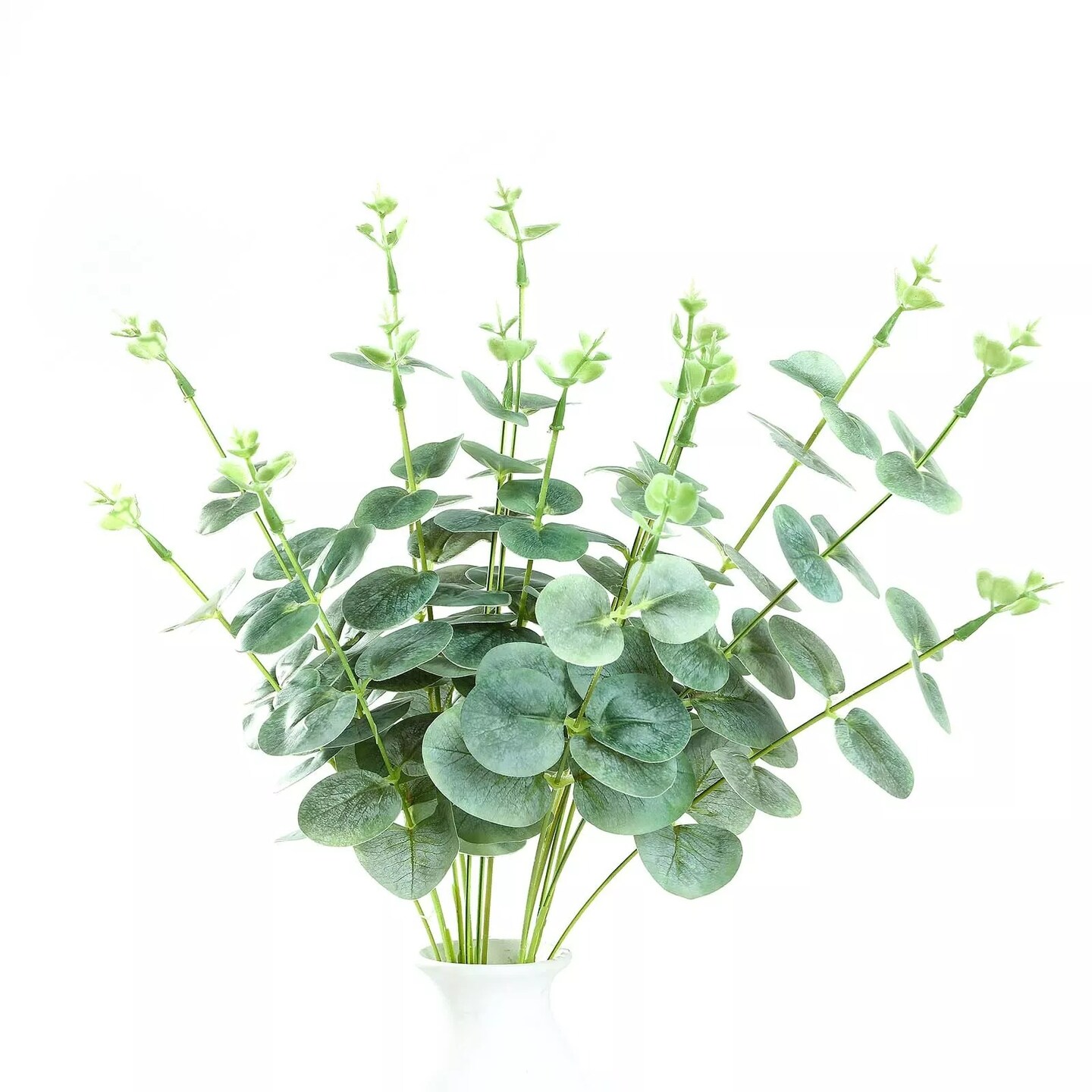 6 pcs 19&#x22; tall Frosted Green Eucalyptus Artificial Greenery Bushes