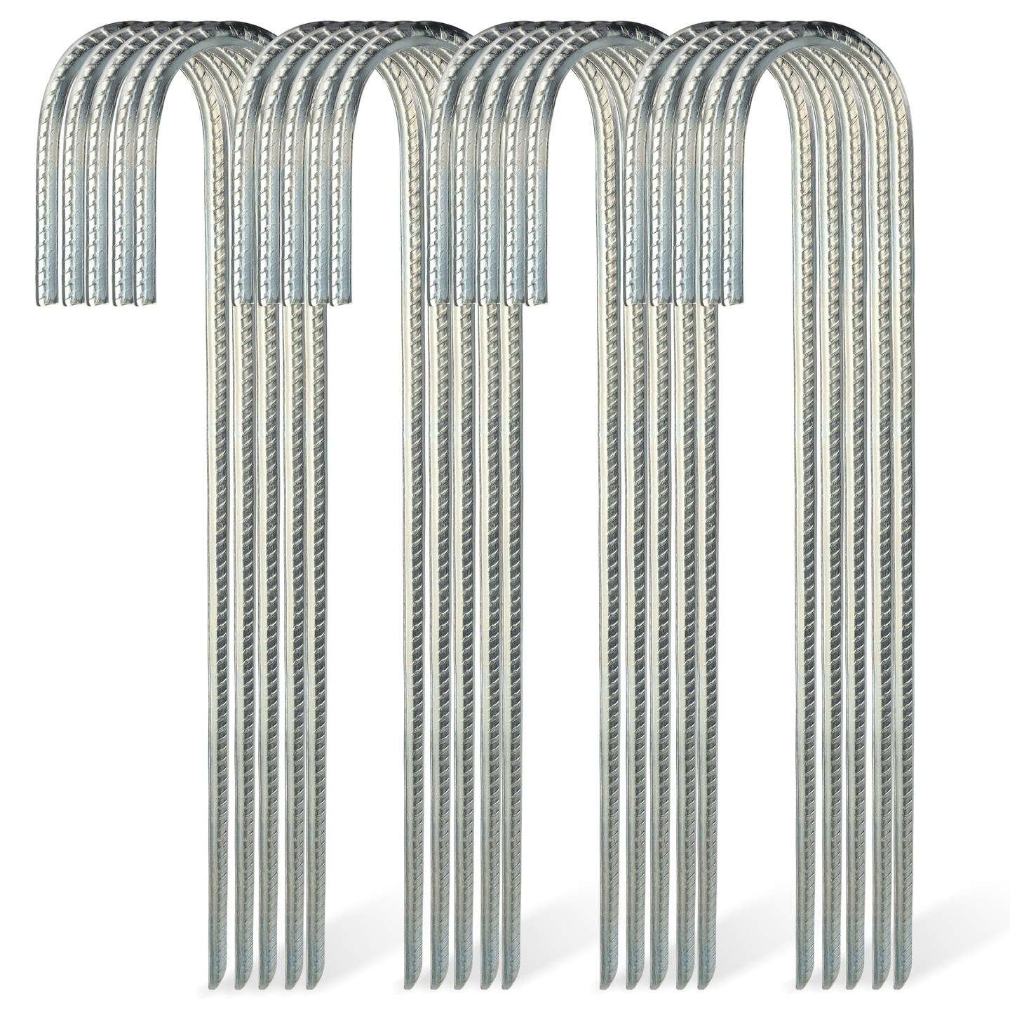 7Penn Chain Link Fence Stakes - 12in J Bent Rebar Stakes 100pk Ground Anchor