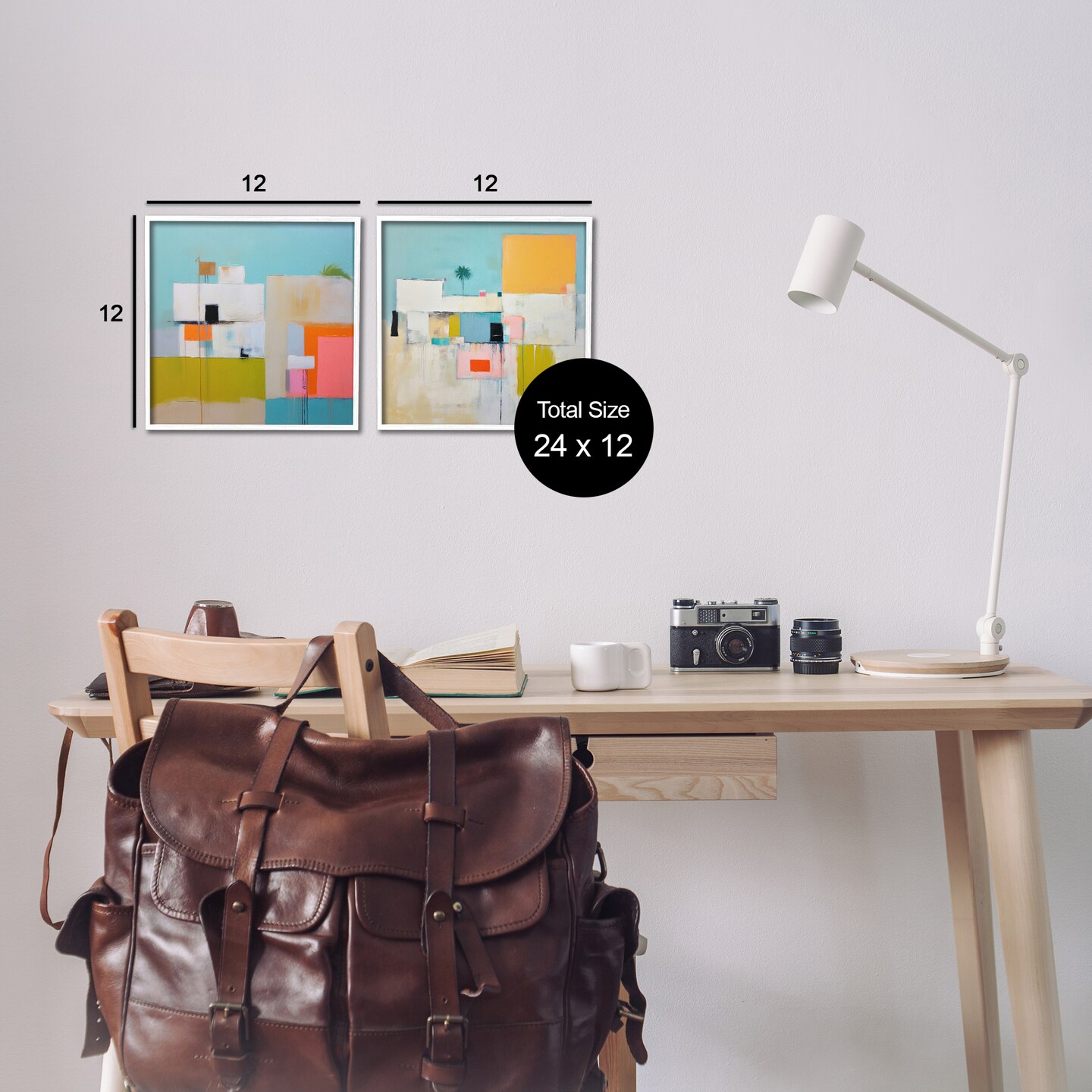 Stupell Industries Abstract Square Block Apartment 2 pc Framed Giclee Wall Art Set Design by Irena Orlov