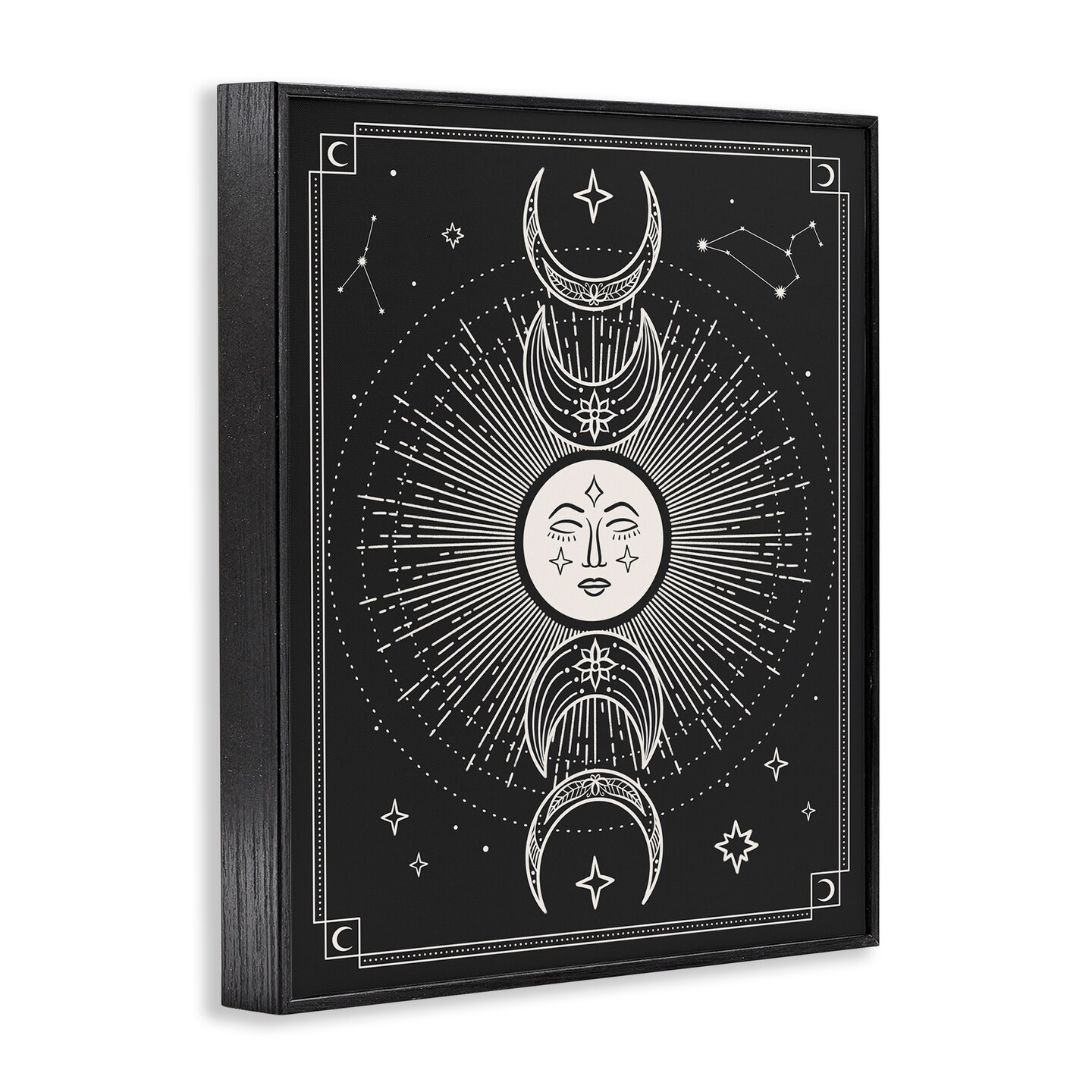 Stupell Industries Moon Cycle Pattern Framed Giclee Wall Art Design by JJ Design House LLC
