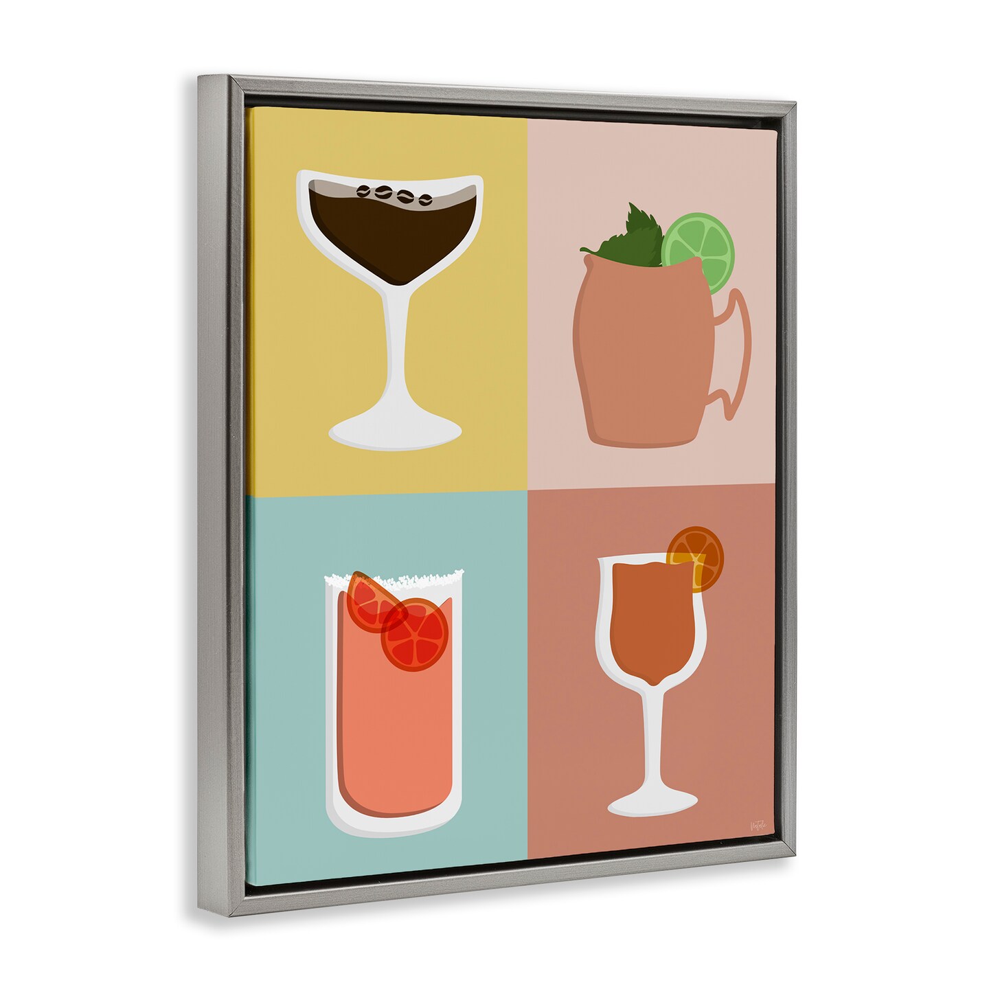 Stupell Industries Mixed Cocktail Drinks Framed Floater Canvas Wall Art Design by Natalie Carpentieri