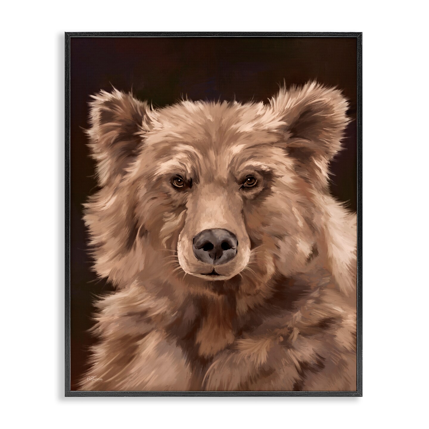 Stupell Industries Fluffy Bear Cub Framed Giclee Wall Art Design by Cat Thurman Designs