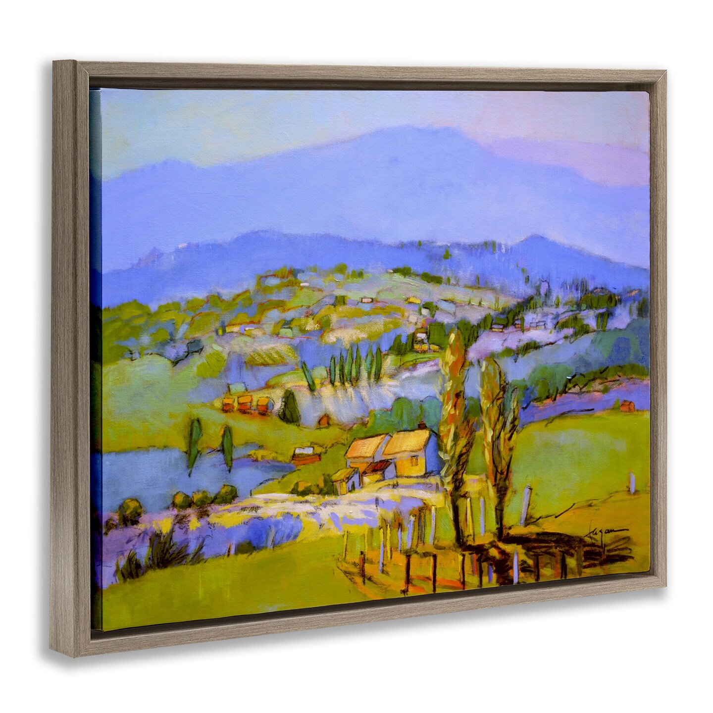 Stupell Industries Classic Countryside Mountains Framed Floater Canvas Wall Art Design by Dorothy Fagan