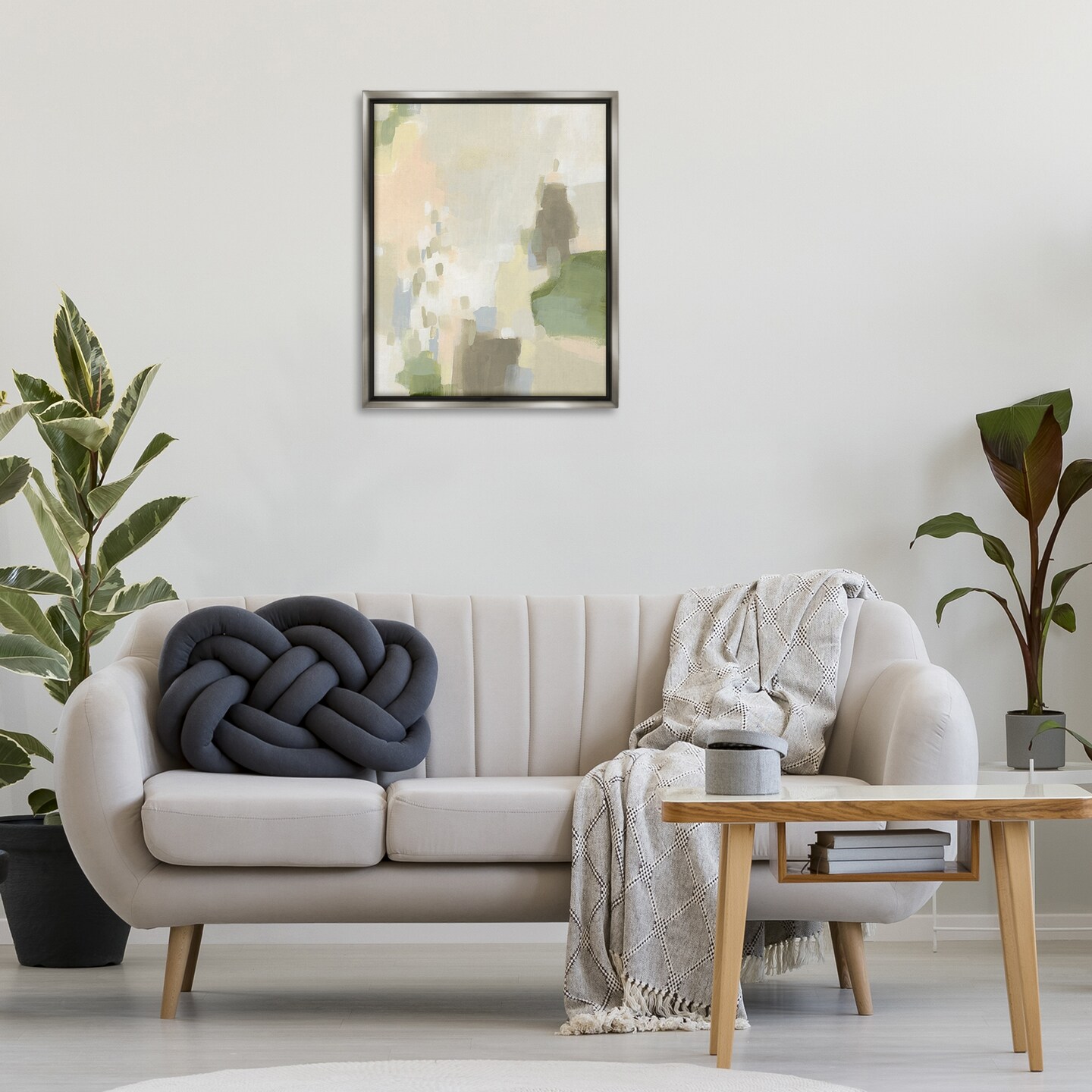 Stupell Industries Muted Beige & Green Framed Floater Canvas Wall Art Design by Joris Hoefnagel