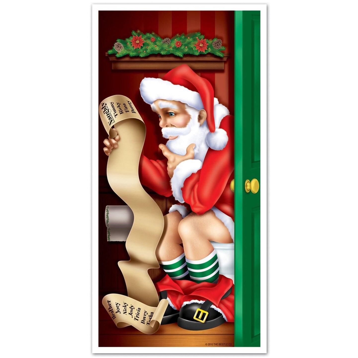 12 Pack Beistle Christmas Santa Restroom Door Cover