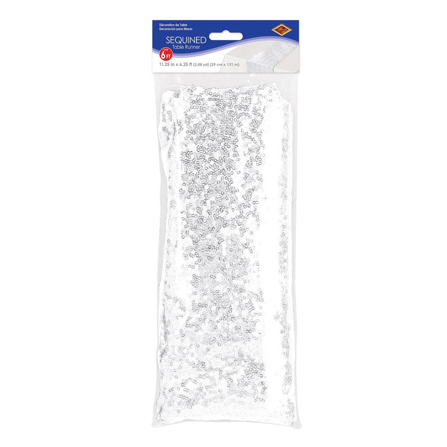 12 Pack Beistle Sequined White Party Table Runner