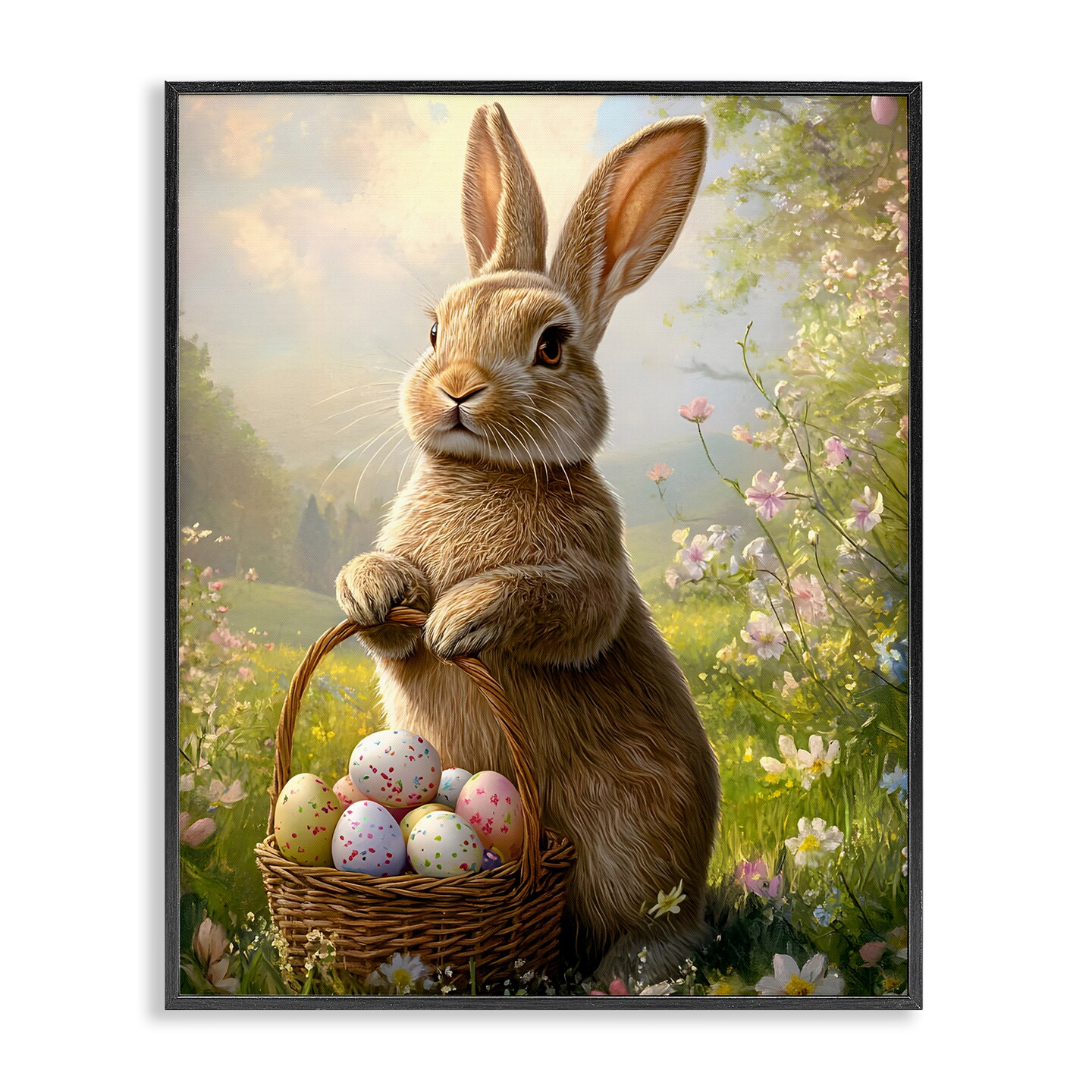 Stupell Industries Bunny with Easter Basket Framed Giclee Design by Franklyn Gregory