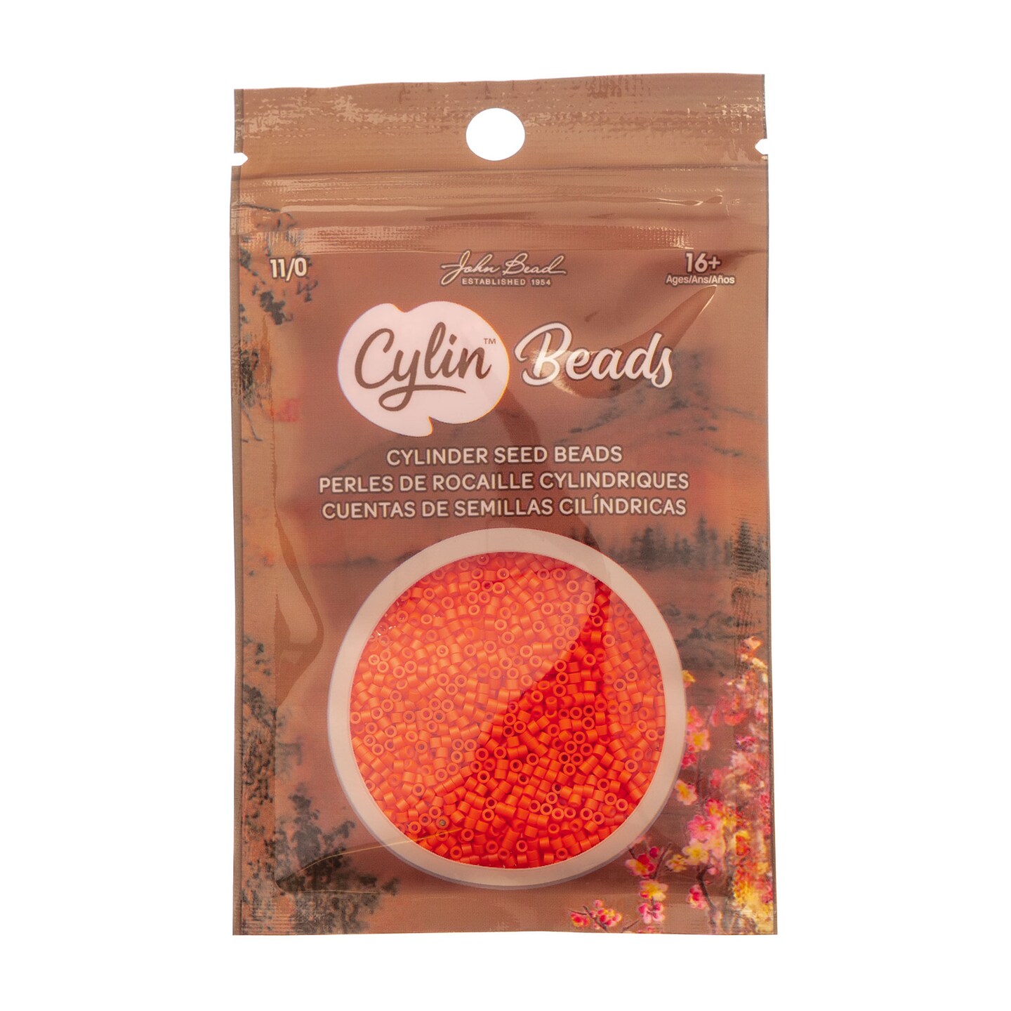 John Bead Opaque Finish Cylin Beads 11/0 Glass Cylindrical Seed Beads, 25g