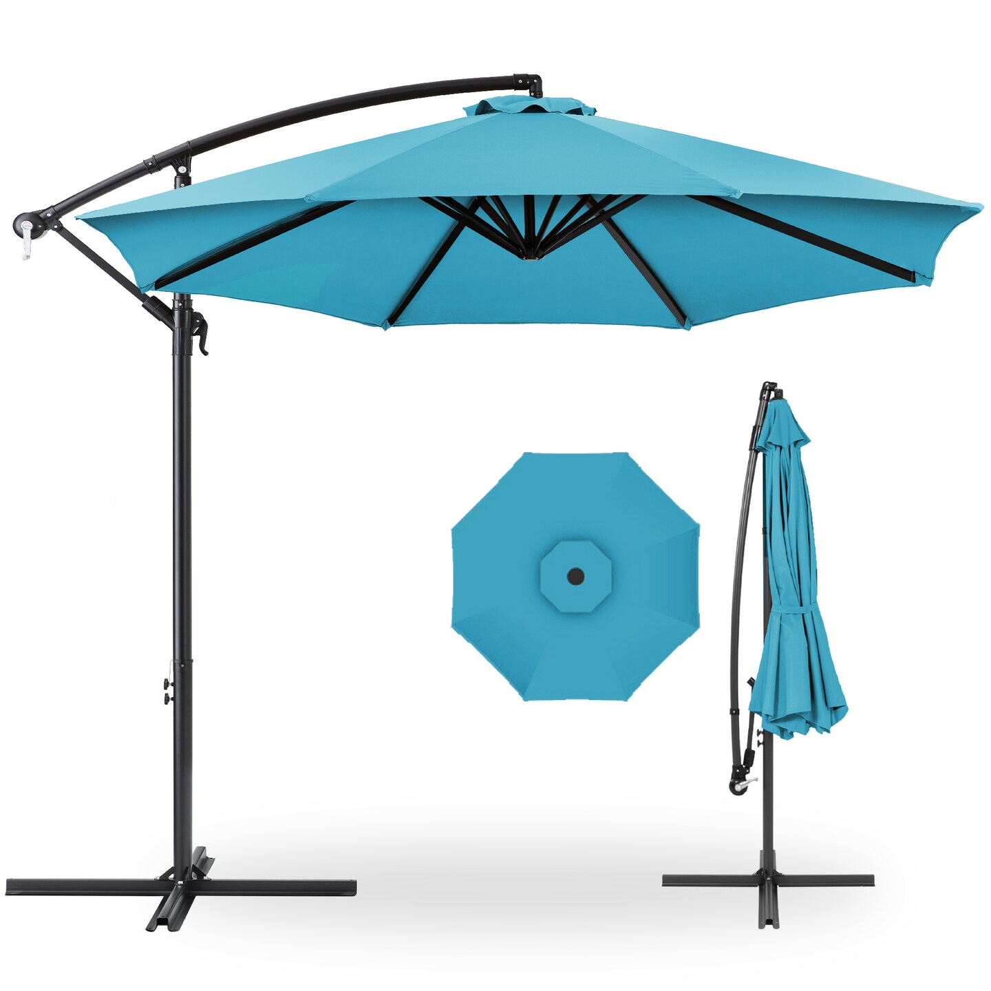 Best Choice Products 10ft Offset Hanging Outdoor Market Patio Umbrella w/ Easy Tilt Adjustment