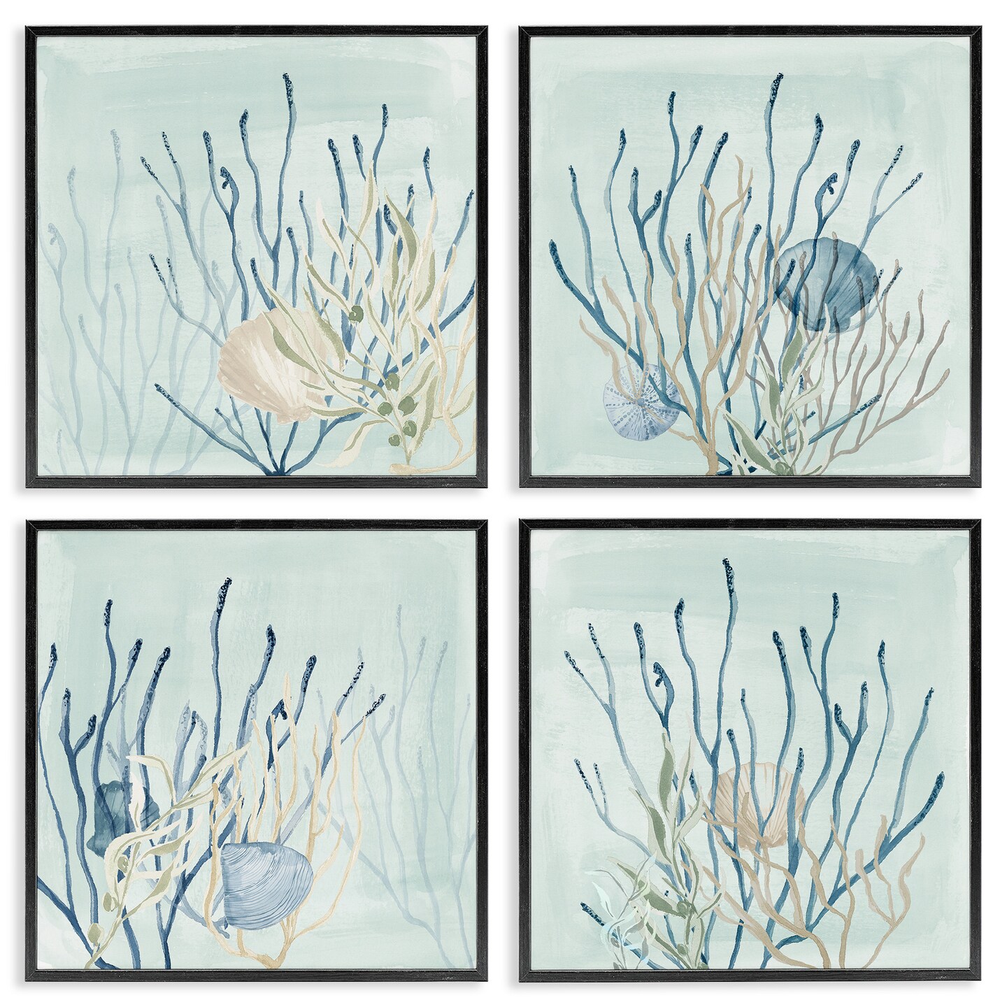 Stupell Industries Swimming Underwater Sea Life Coral Framed Giclee Art