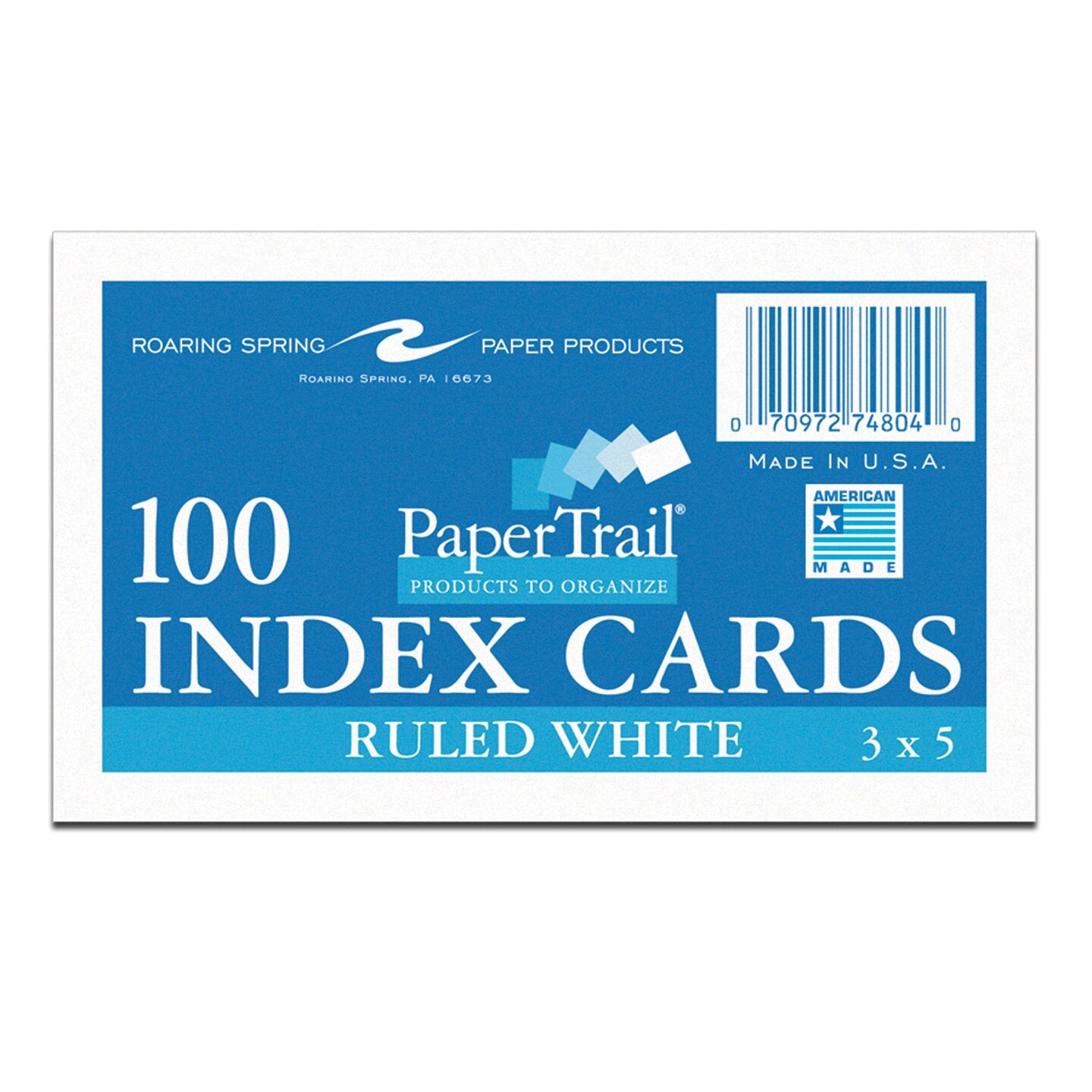 Index Cards, 3&#x22; x 5&#x22;, Ruled, Pack of 100