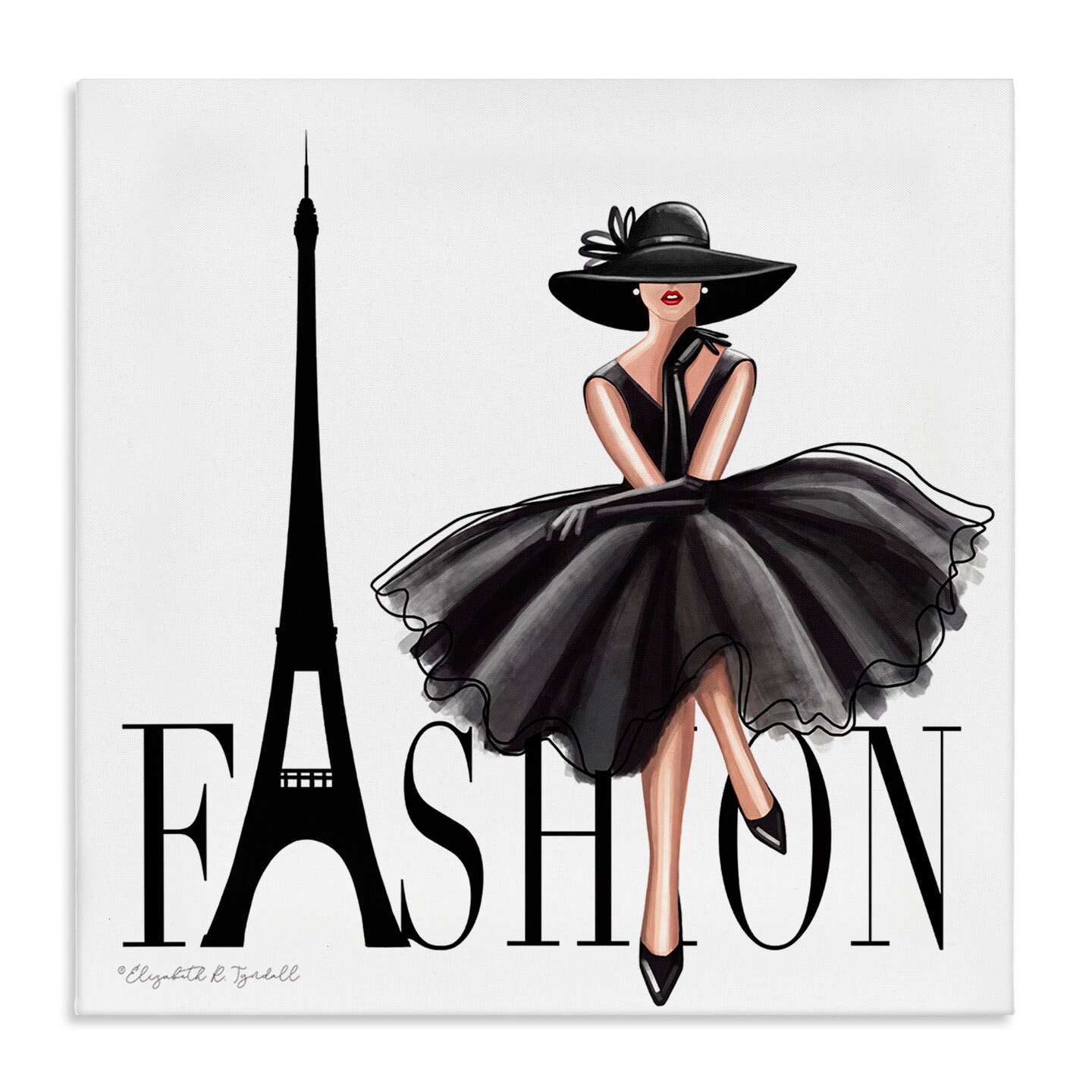 Stupell Industries Parisian Fashion Illustration Canvas Wall Art