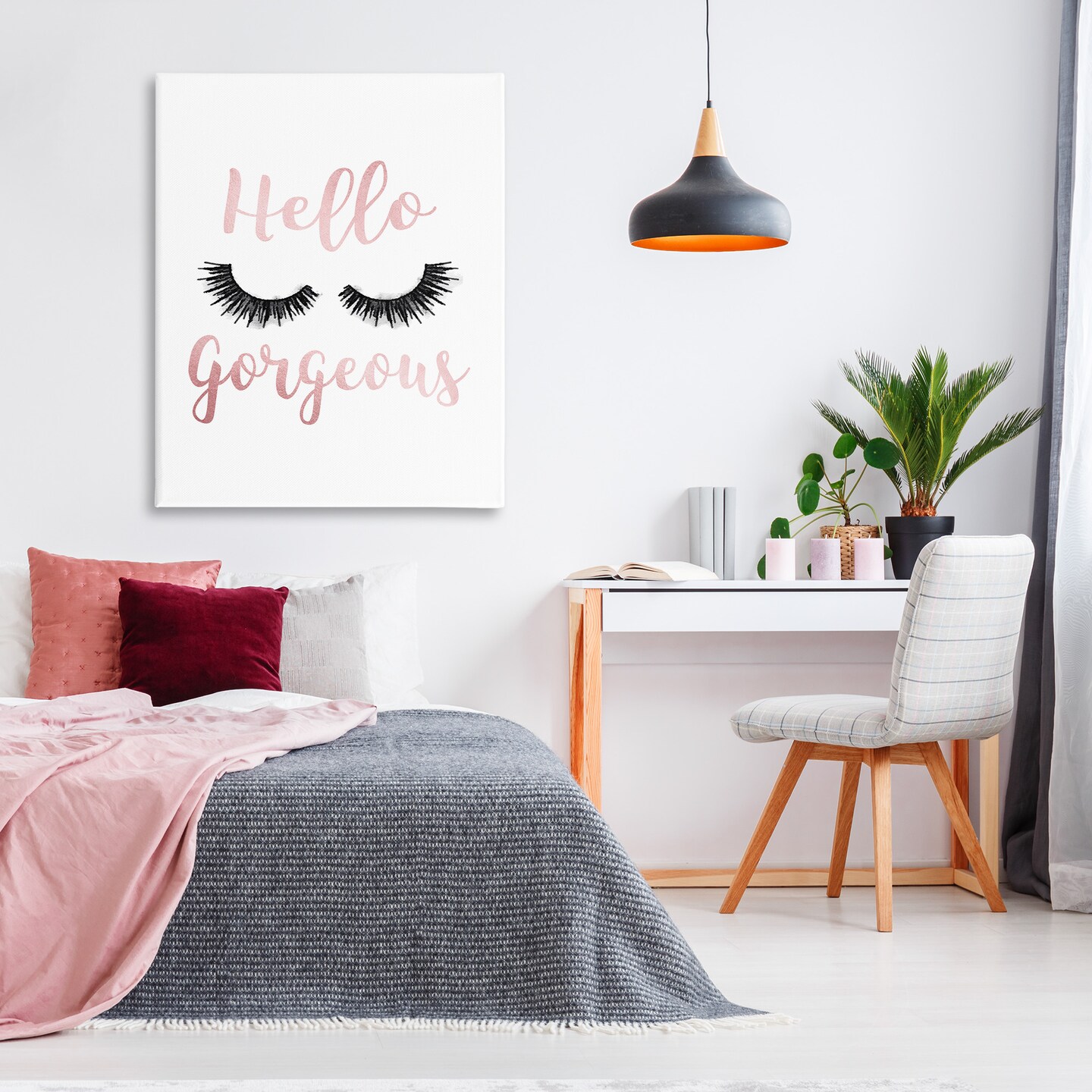 Stupell Industries Hello Gorgeous Black Eyelashes Canvas Wall Art