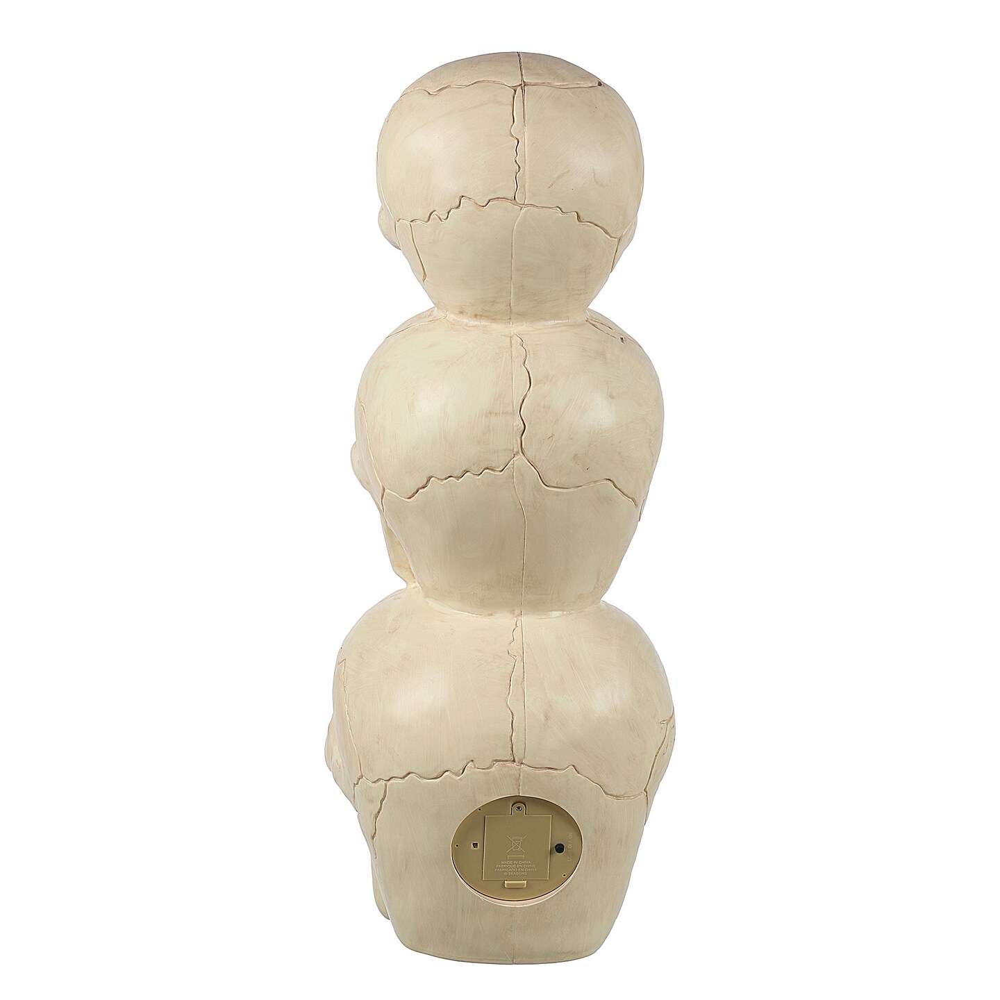 BOO BOX Stacked Skulls with LED Eyes and Sound, 27.5" Scary Skeleton Halloween Decoration for Home, Porch, or Yard Indoor Outdoor