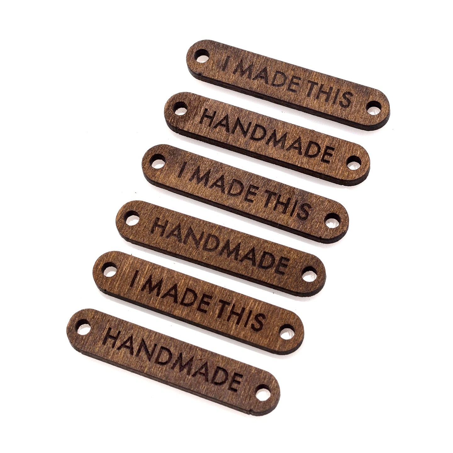 The Hook Nook Sew-On Project Labels-Wood Phrases 6/Pkg