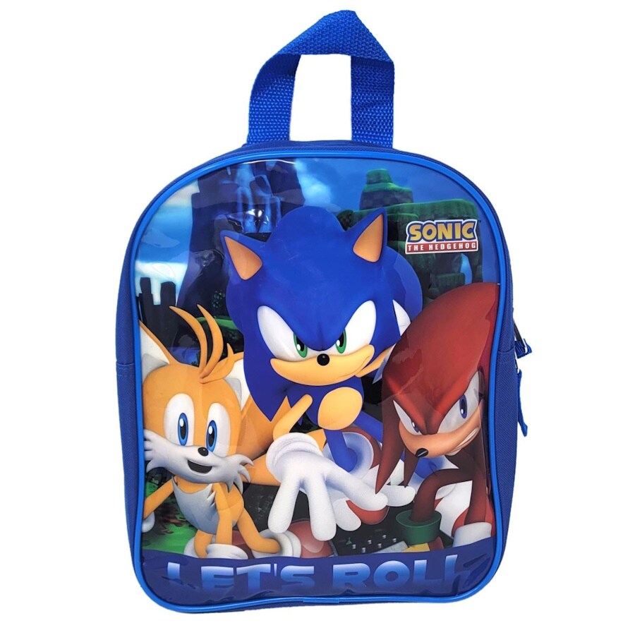 Sonic The Hedgehog Backpack 11" Mini Toddler Sega Knuckles Tails Let's Roll