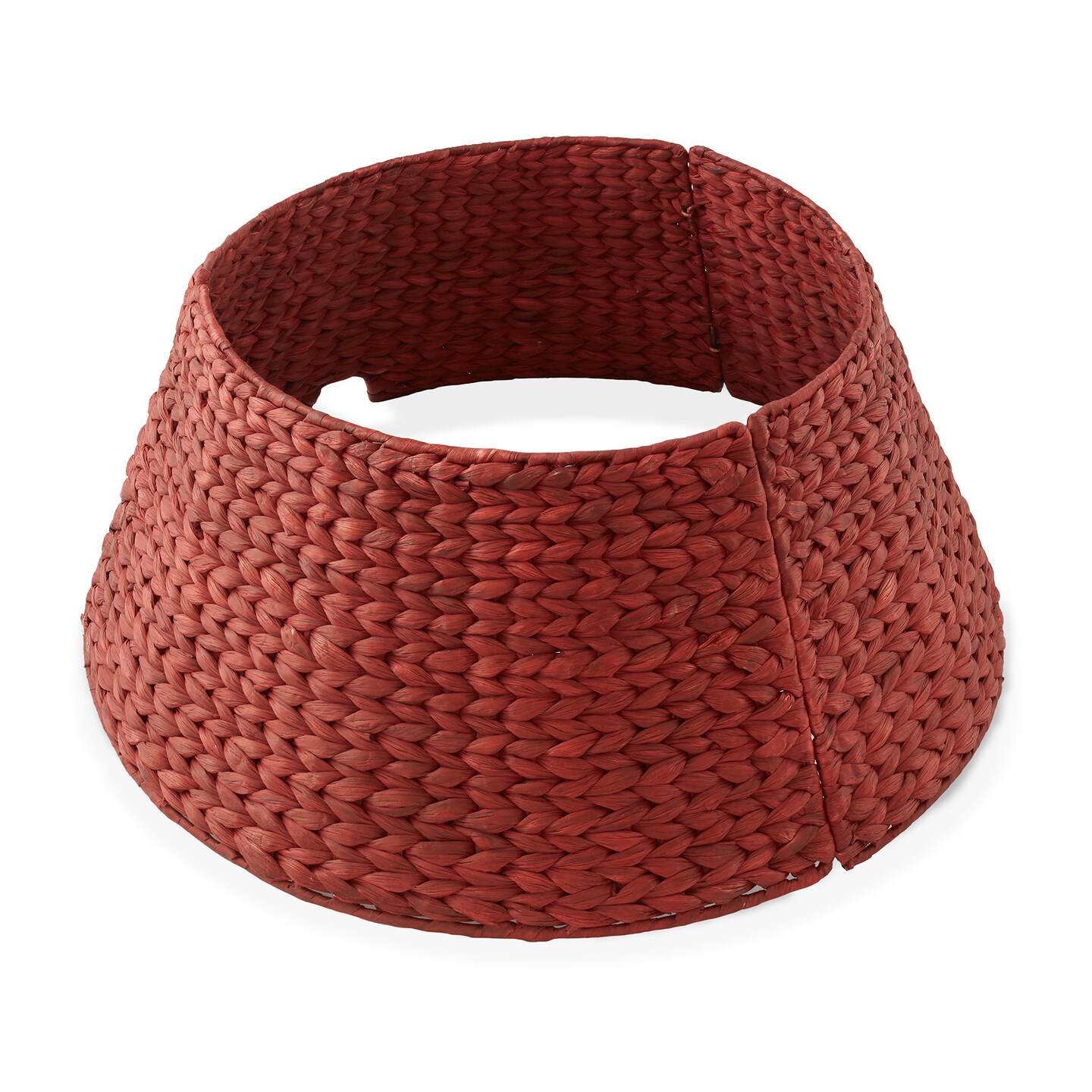 Casafield Christmas Tree Collar, Woven Water Hyacinth Tree Base Cover with Cord Cut Out