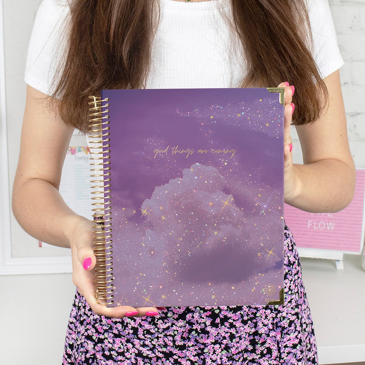 bloom daily planners 2026 Hard Cover Weekly &#x26; Monthly Vision Planner, 7.5&#x22; x 9&#x22;, Good Things Are Coming