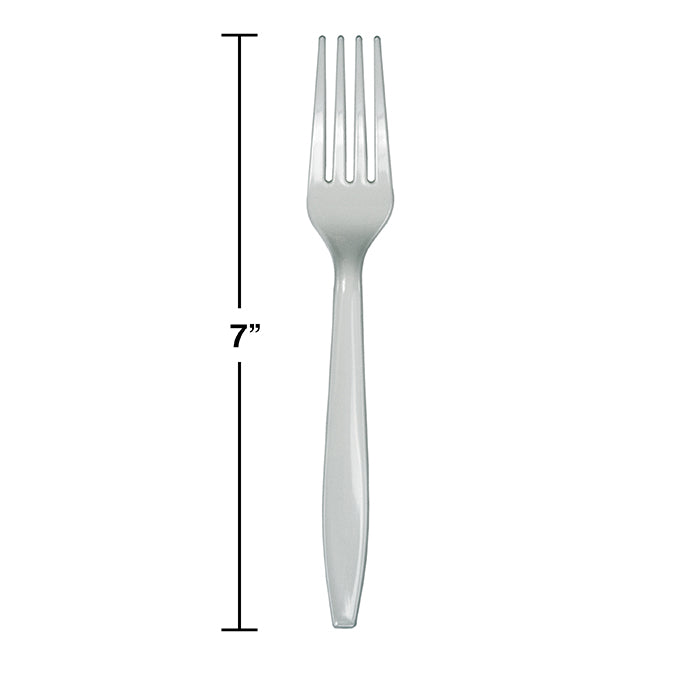 Shimmering Silver Plastic Forks (24/Pkg)
