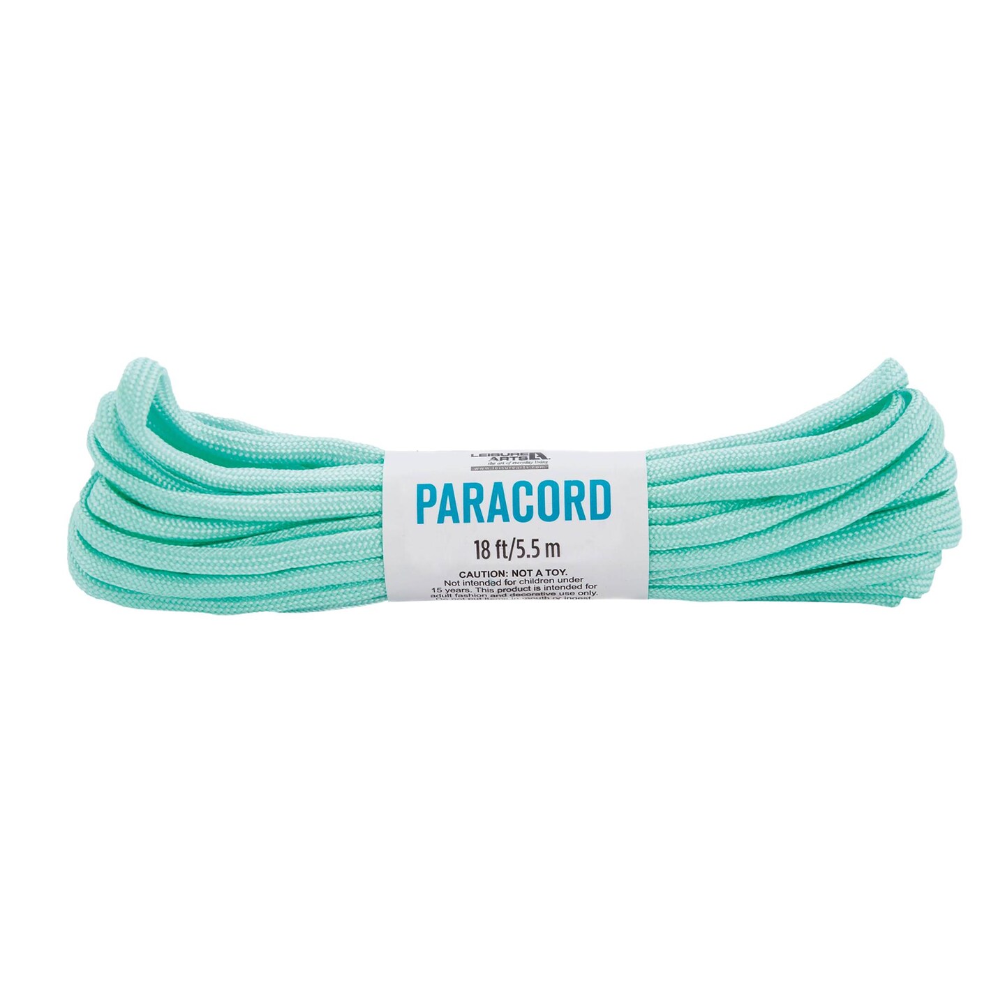 Leisure Arts Paracord 18Ft Solid Mint, Rope, Paracord, Nylon Cord, Parachute Cord, Para Camping Rope, Ropes, Paracord Rope For Bracelets, Parachord