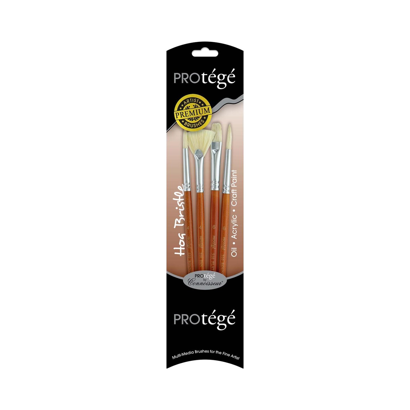 Protege Brush Set Hog Bristle Short Handle 4pc