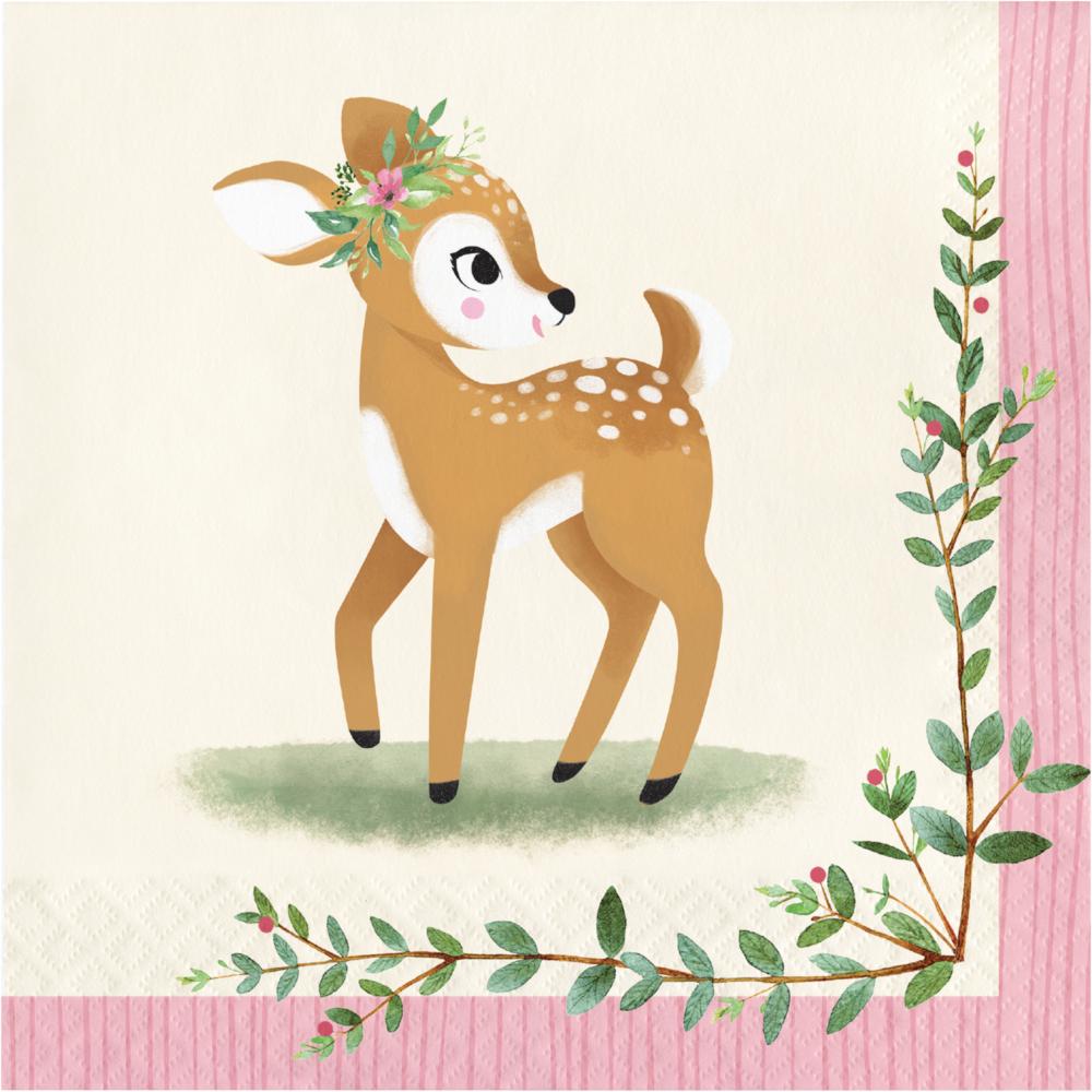 Bulk Pack of 32 Deer Little One Luncheon Napkins