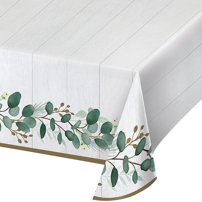 Eucalyptus Greens Paper Tablecover 54&#x22; X 102&#x22;