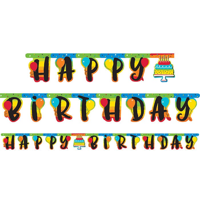 Bulk Pack of 2 Hoppin&#x27; Birthday Cake Jointed Banners Lg