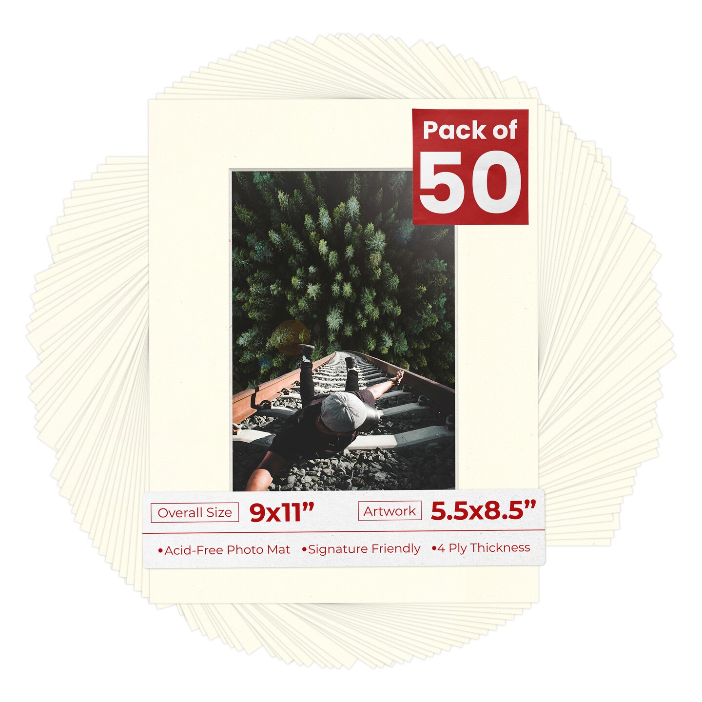 Mojave Sand Beige Mat Board for 9x11 Frames - Fits 5.5x8.5 Photos