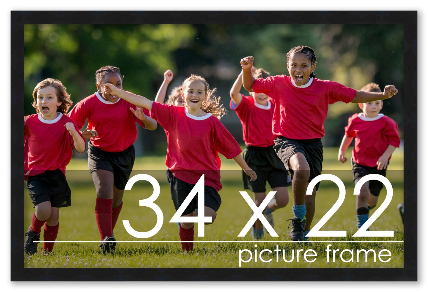 Simple Black Picture Frame - UV Acrylic, Backing Board, Hanging Hardware Included