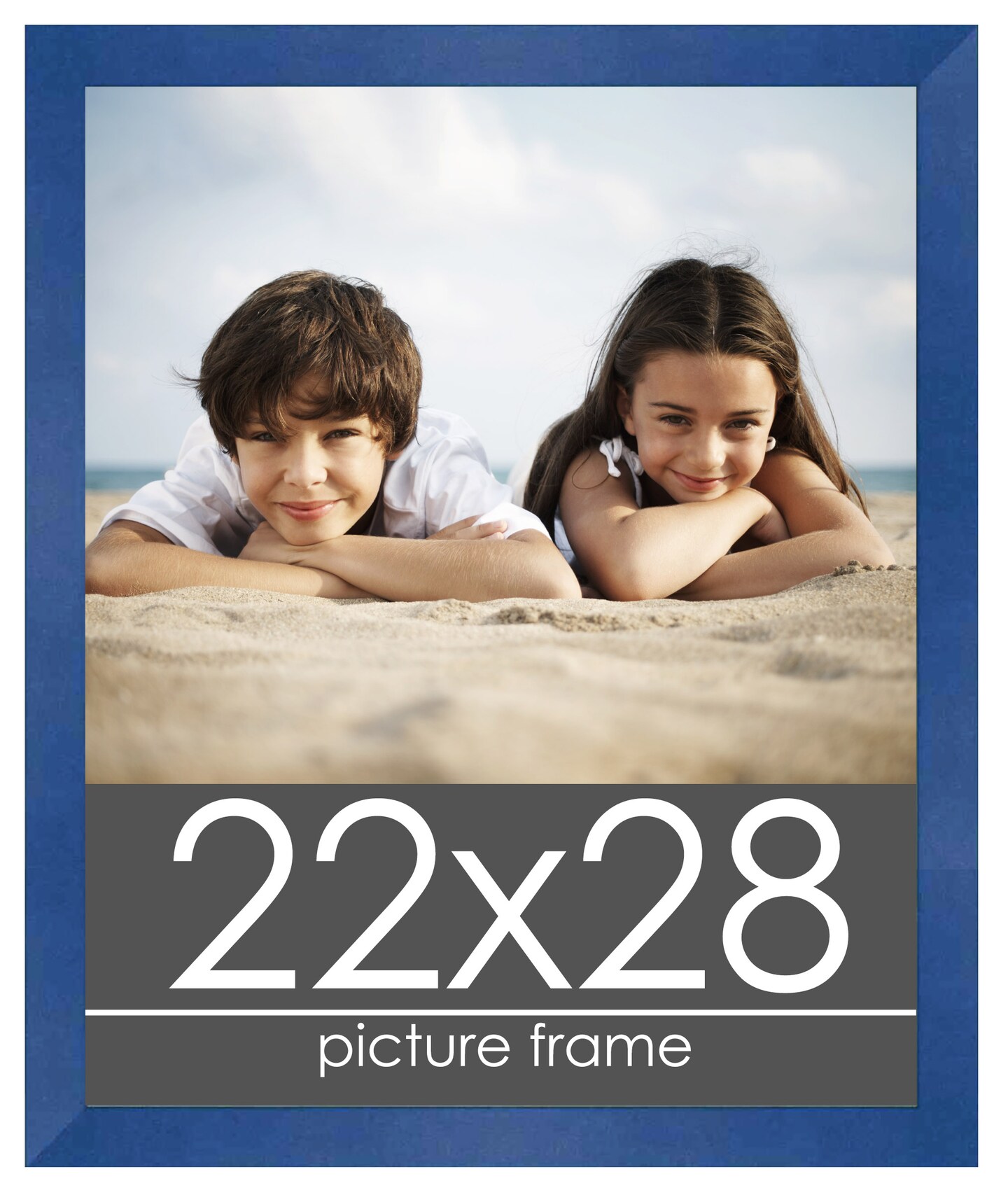Classic Modern Blue Picture Frame - UV Acrylic, Foam Board Backing, Hanging Hardware